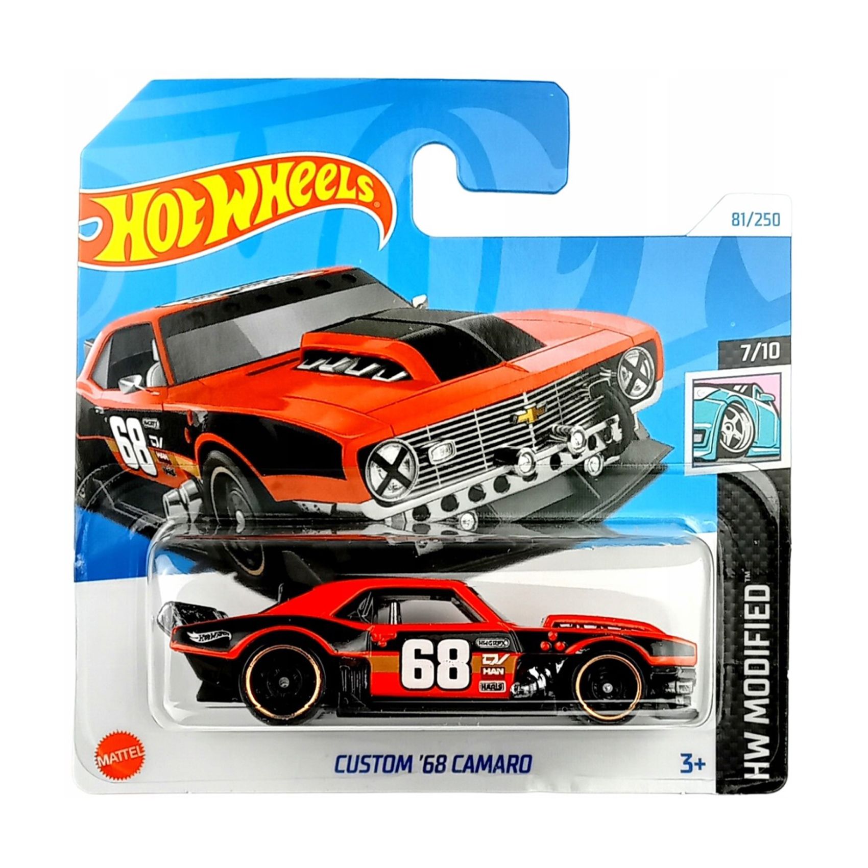 Базовий автомобіль Hot Wheels Custom 68 Camaro червоний від 3 років 11 3 5 11 см 5785
