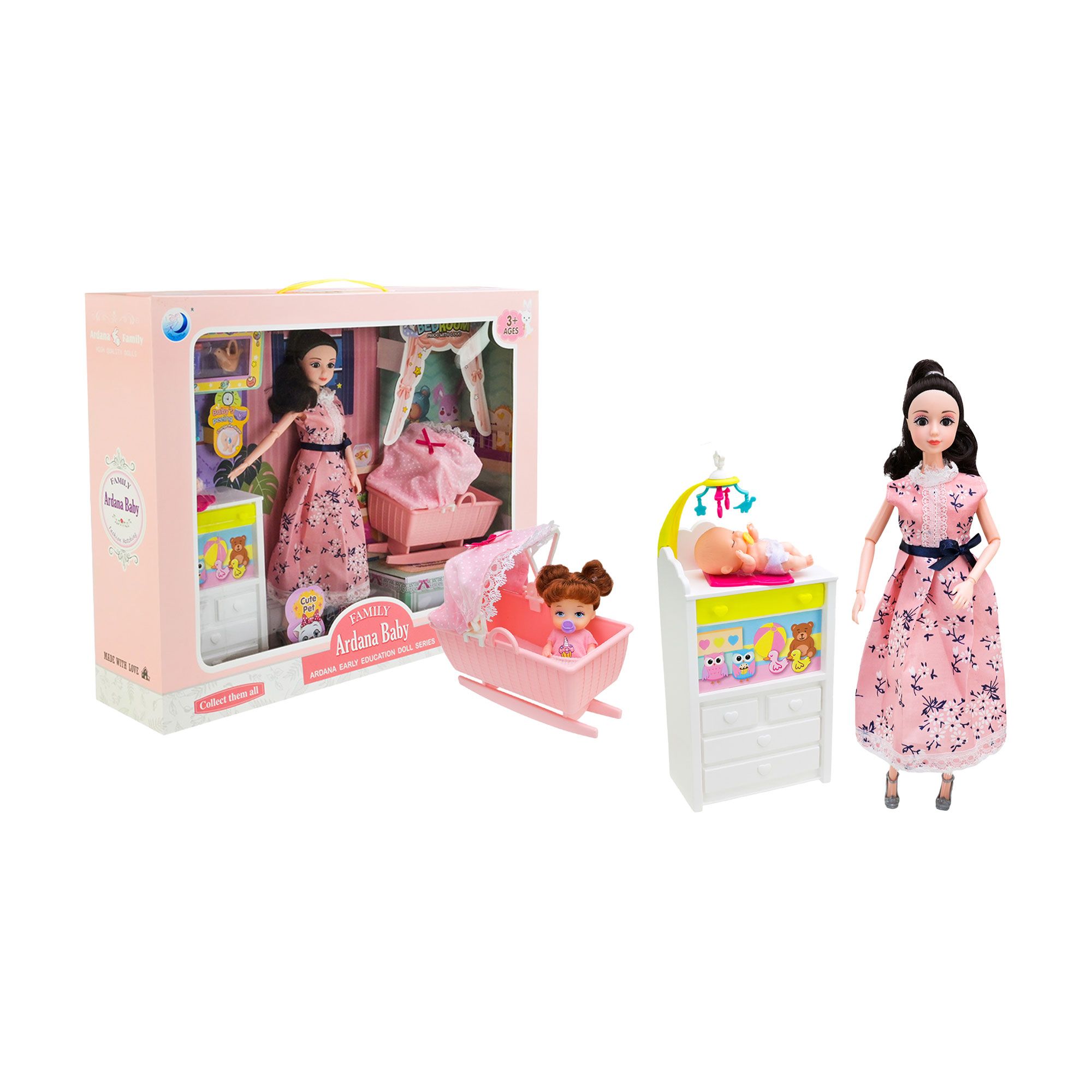 Набор кукол Baby Ardana Family Мамочка, младенец, аксессуары, в коробке ...