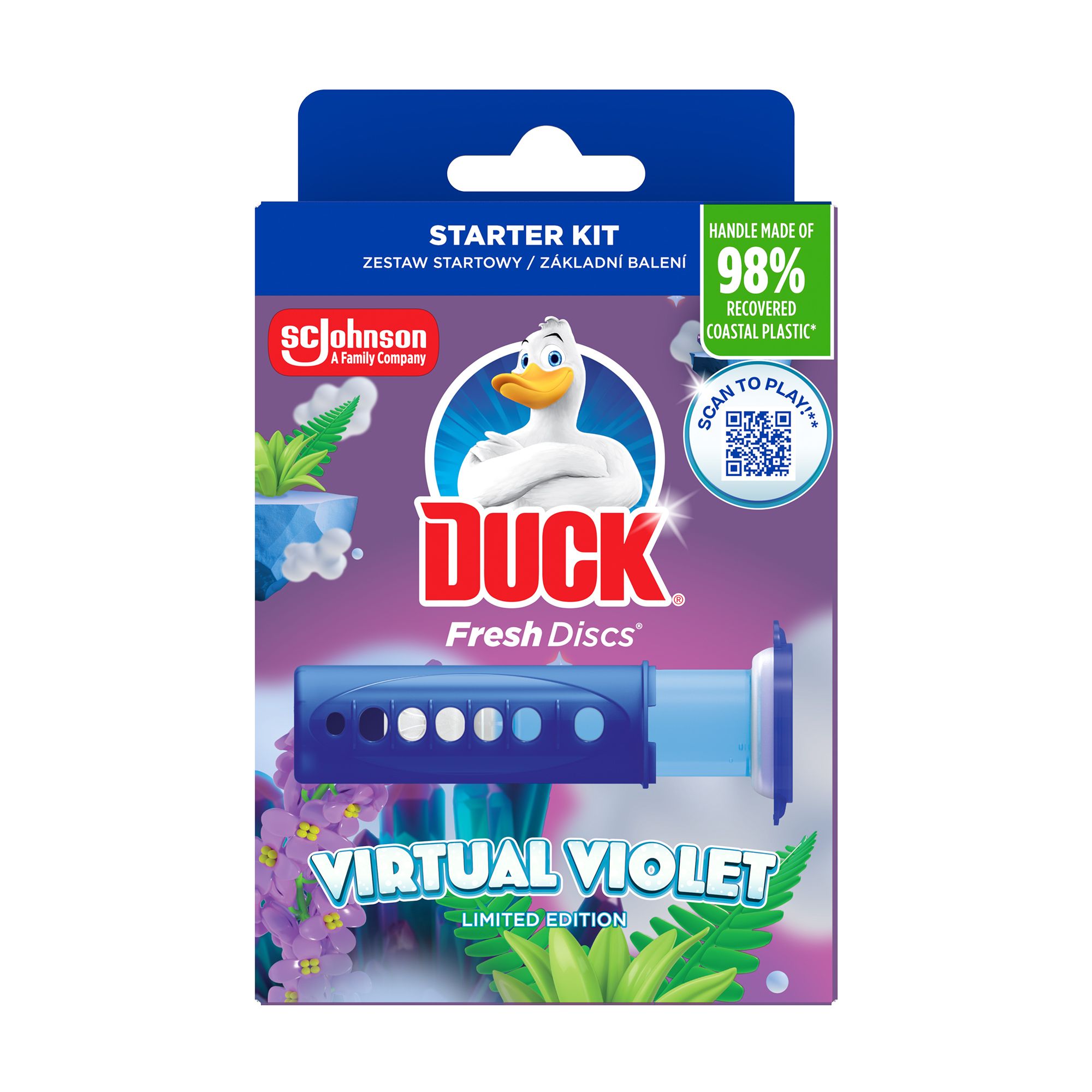 Диски чистоты для унитаза в дозаторе Duck Virtual Violet, 36 мл ...