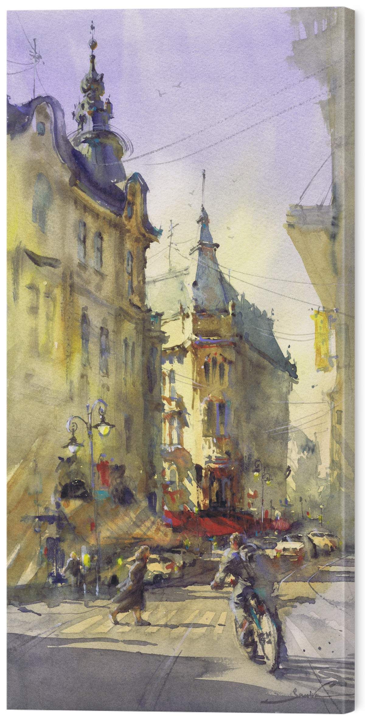 Картина на стену в гостиную / спальню Улочки старого города 90х45 см ...