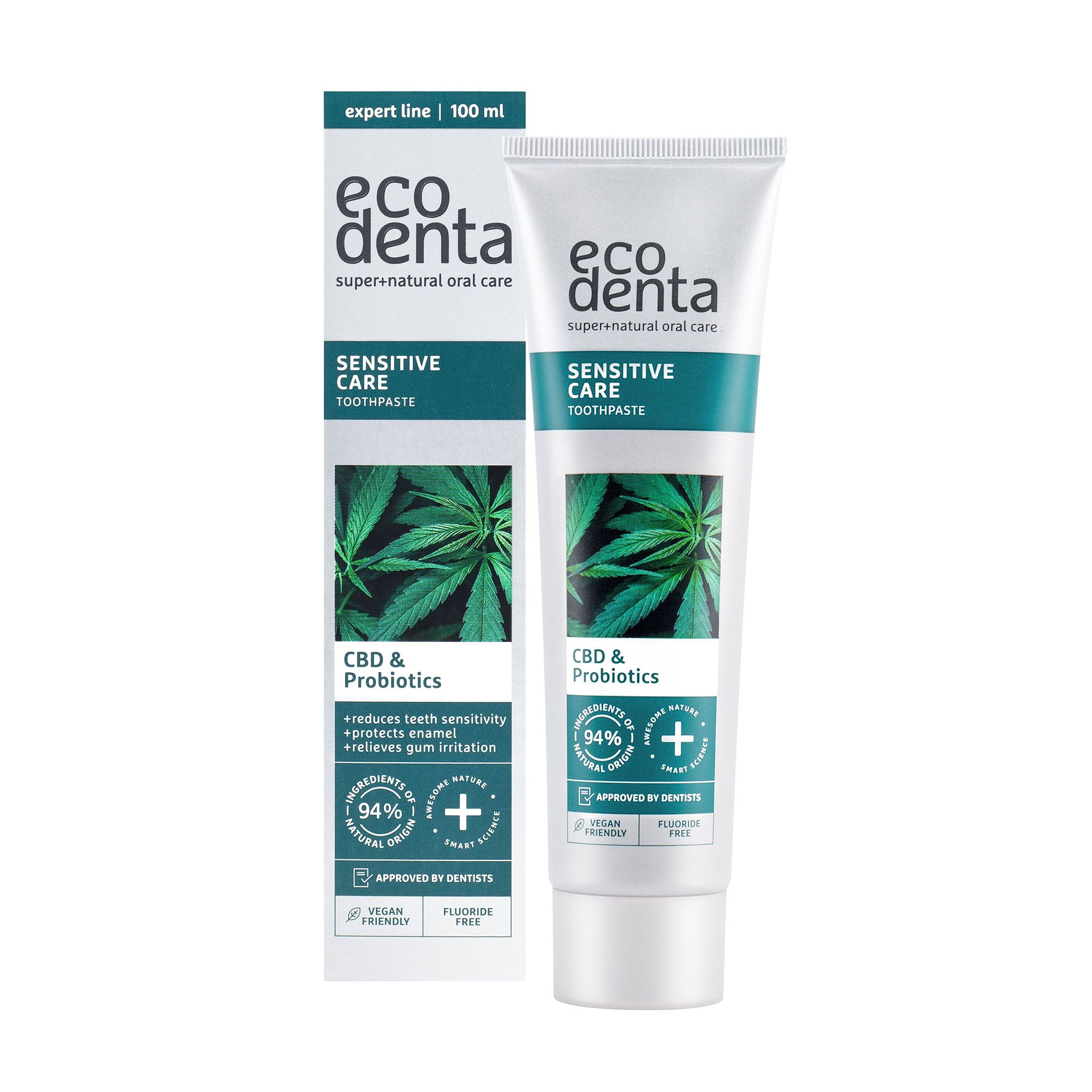 Зубная паста Ecodenta Sensitive Care CBD & Probiotics Toothpaste с CBD ...