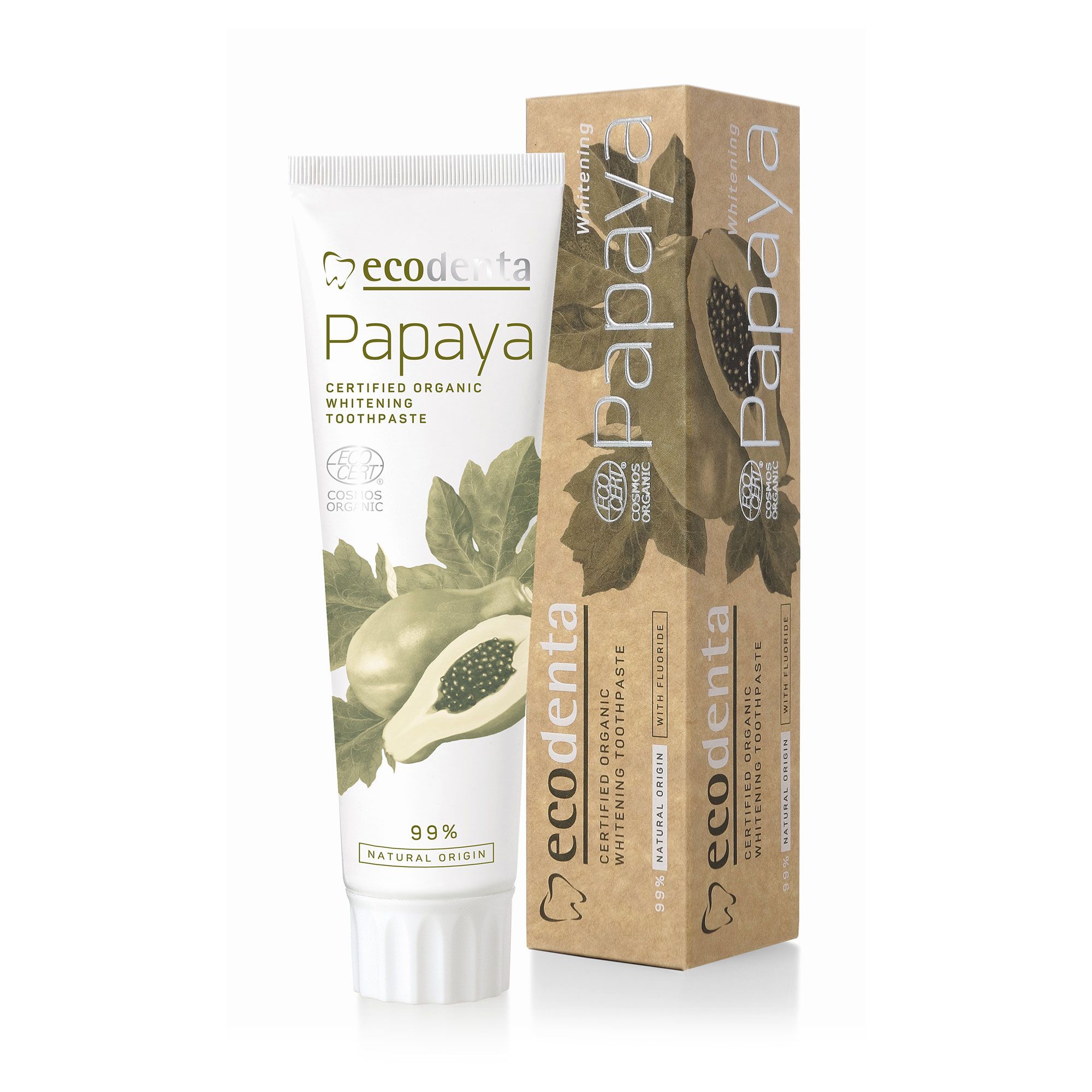 Зубная паста отбеливающая Ecodenta Papaya Whitening Toothpaste с ...