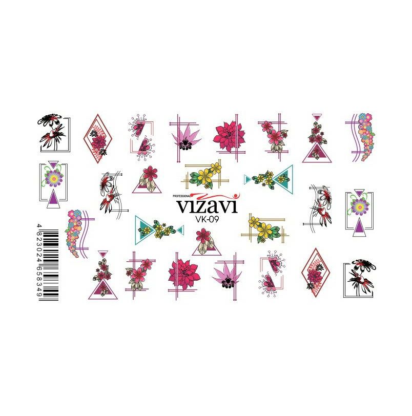 Водные наклейки для ногтей Vizavi Professional VK-09 - купить на EVA.UA