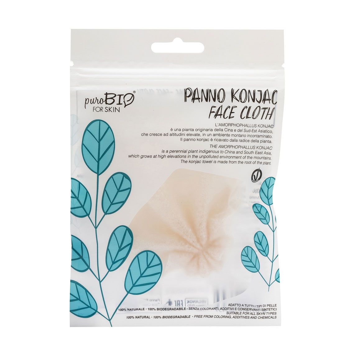 Конжаковый спонж для лица PuroBio Cosmetics Face Cloth, 1 шт - купить ...
