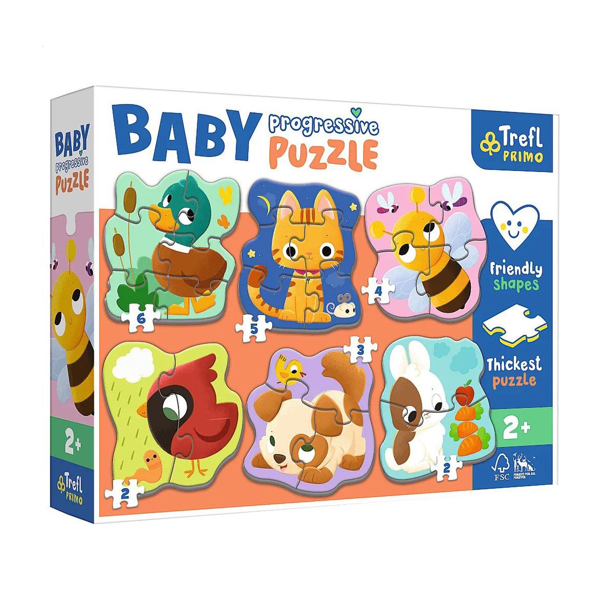 Пазлы Trefl Baby Progressive 6 in 1 Животные, от 2 лет, 22 элемента ...
