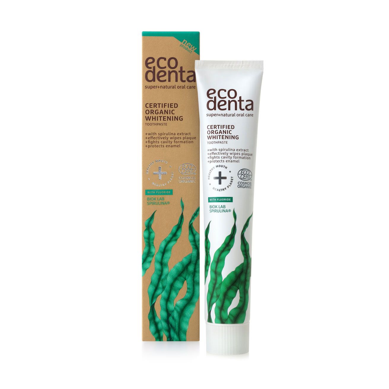 Відбілювальна зубна паста Ecodenta Organic Spirulina Whitening ...