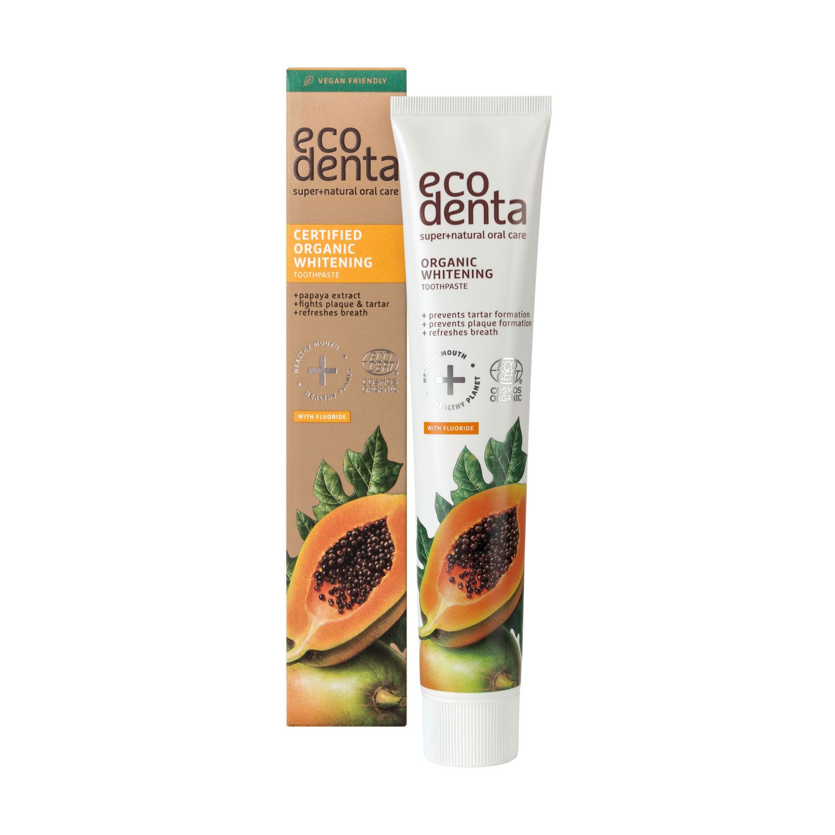 Отбеливающая зубная паста Ecodenta Papaya Whitening Toothpaste с ...