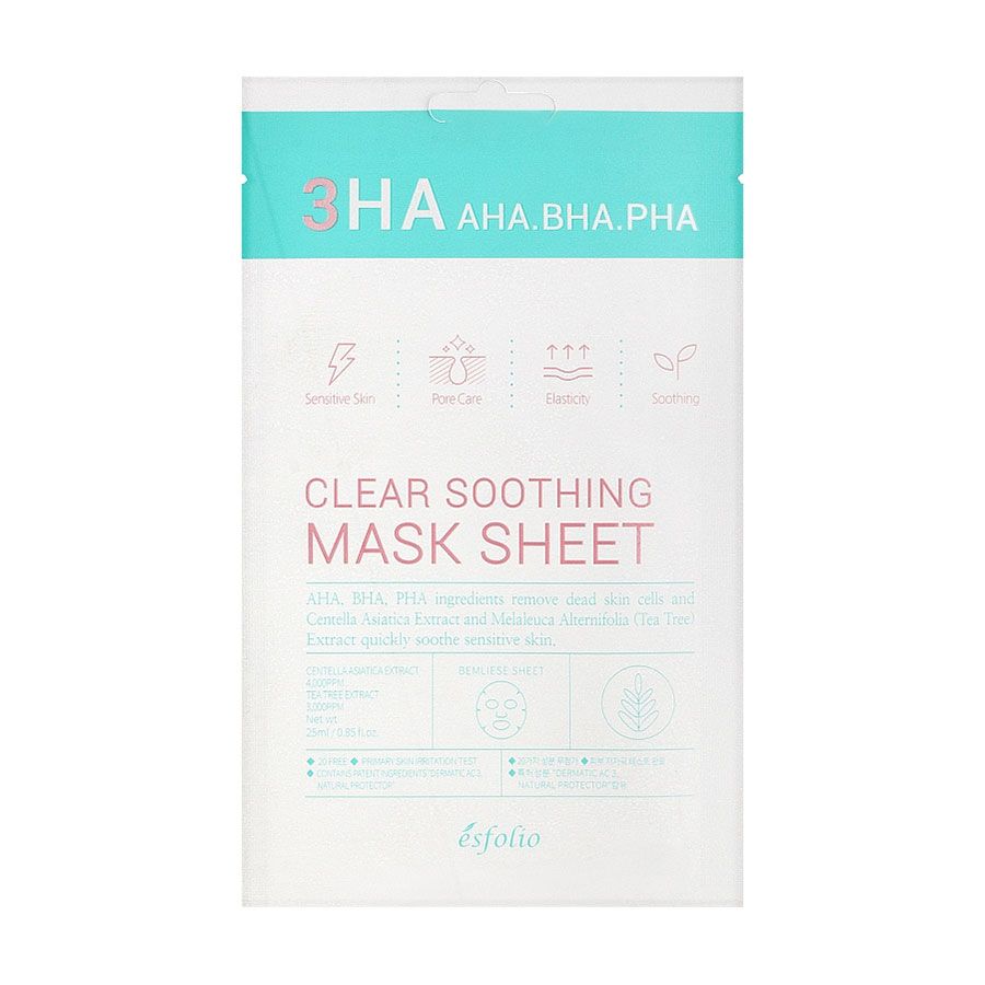 Тканинна маска для обличчя Esfolio ЗНА Clear Soothing Mask Sheet з AHA ...