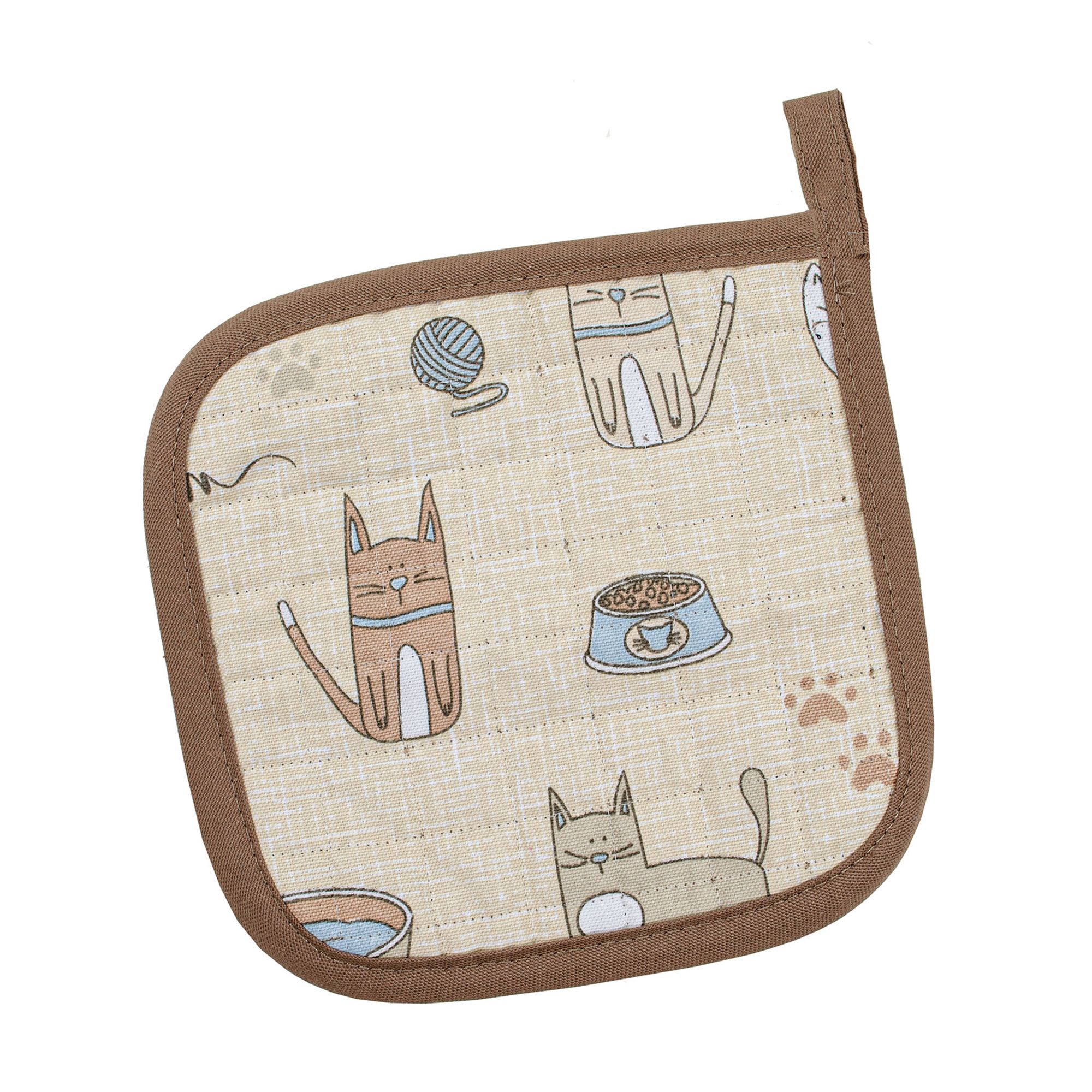 Прихватка кухонная Home Line Кот на кухне, песочная, 20*20 см ...