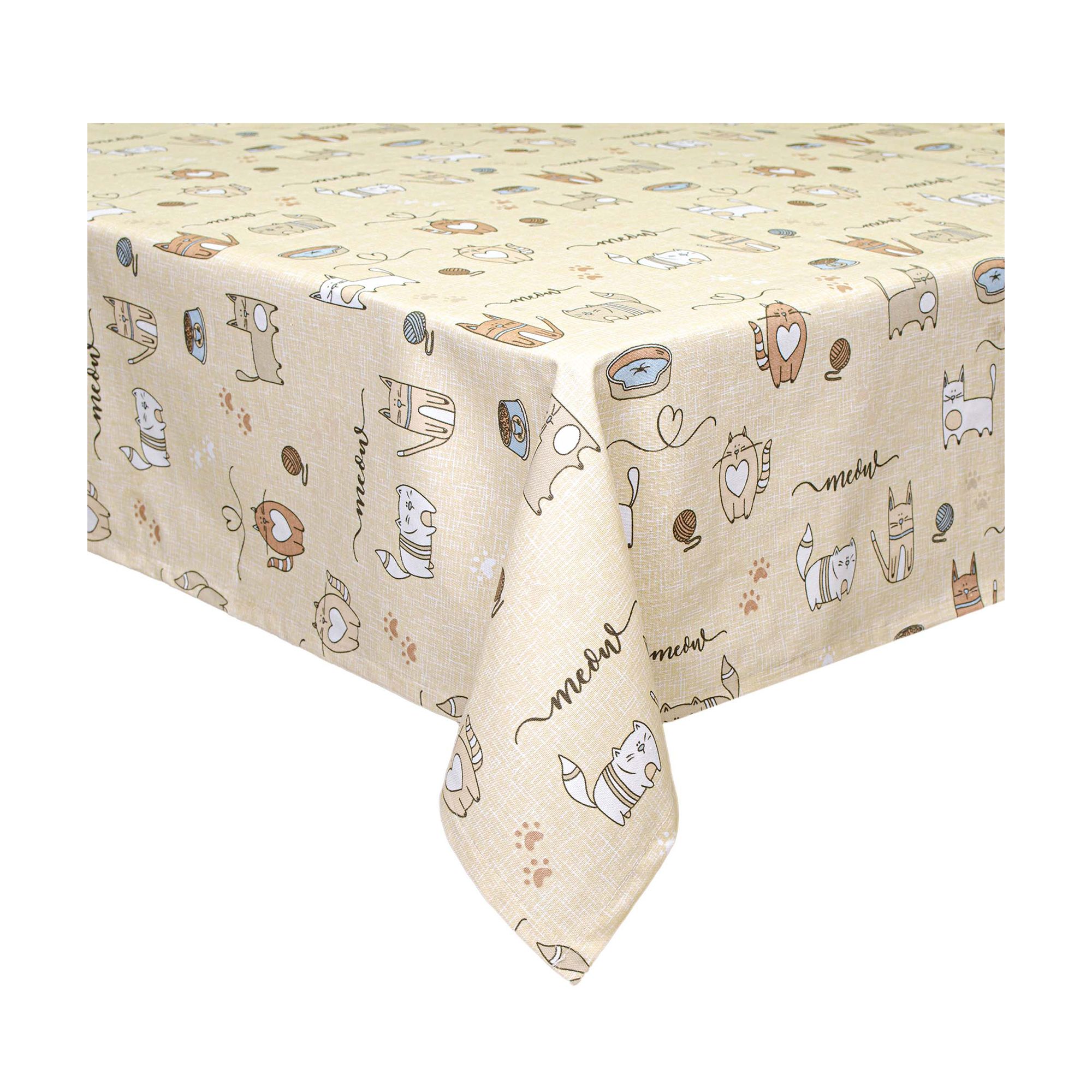 Кухонная скатерть Home Line Кот на кухне, песочная, 120*150 см ...