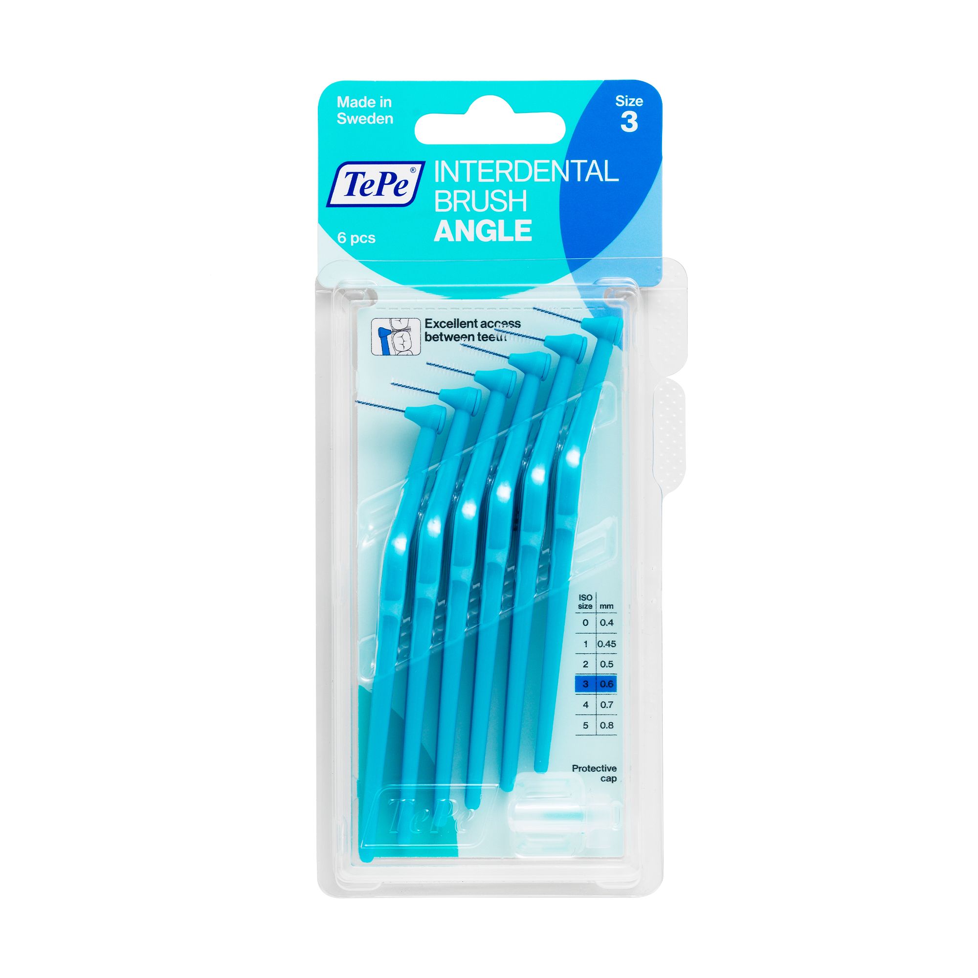 Міжзубні йоржики TePe Interdental Brushes Angle Blue, 6*0.6 мм