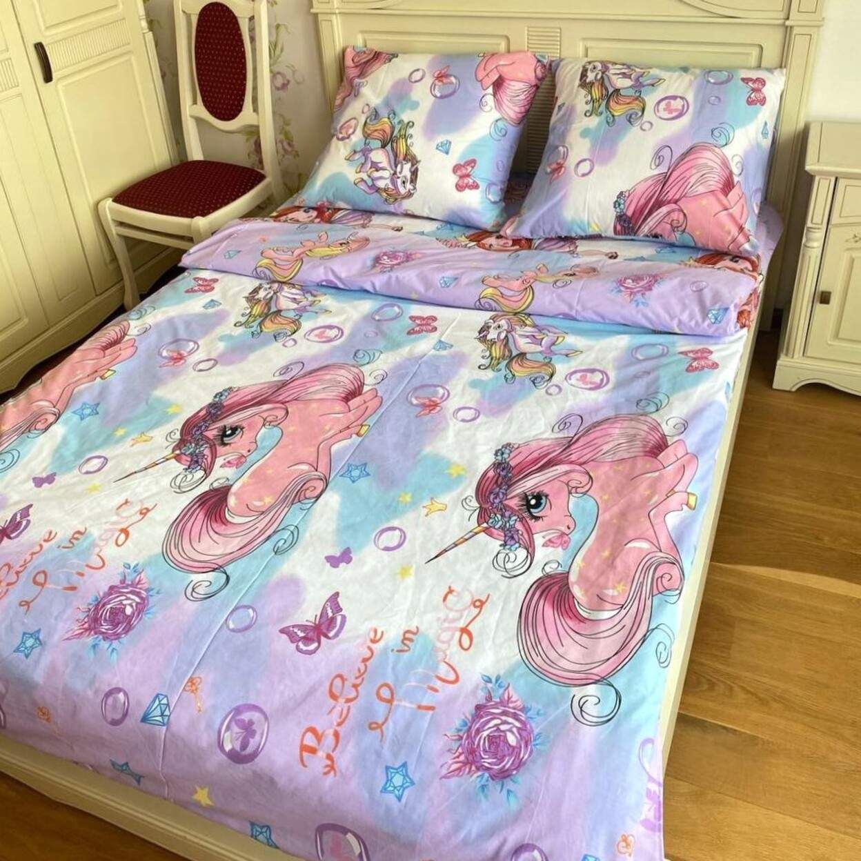 Детское постельное белье полуторное Мой маленький пони Бязь Голд ...
