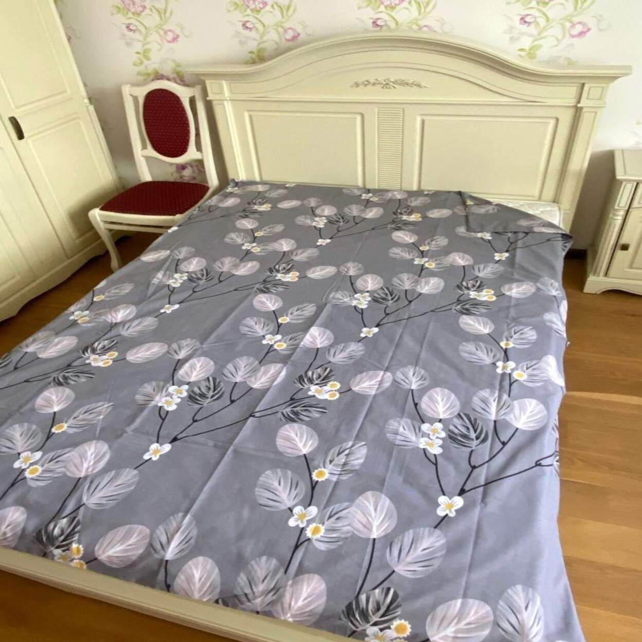Пододеяльник на запах односпальный серый 150х210 см Бязь Голд Ananasko ...