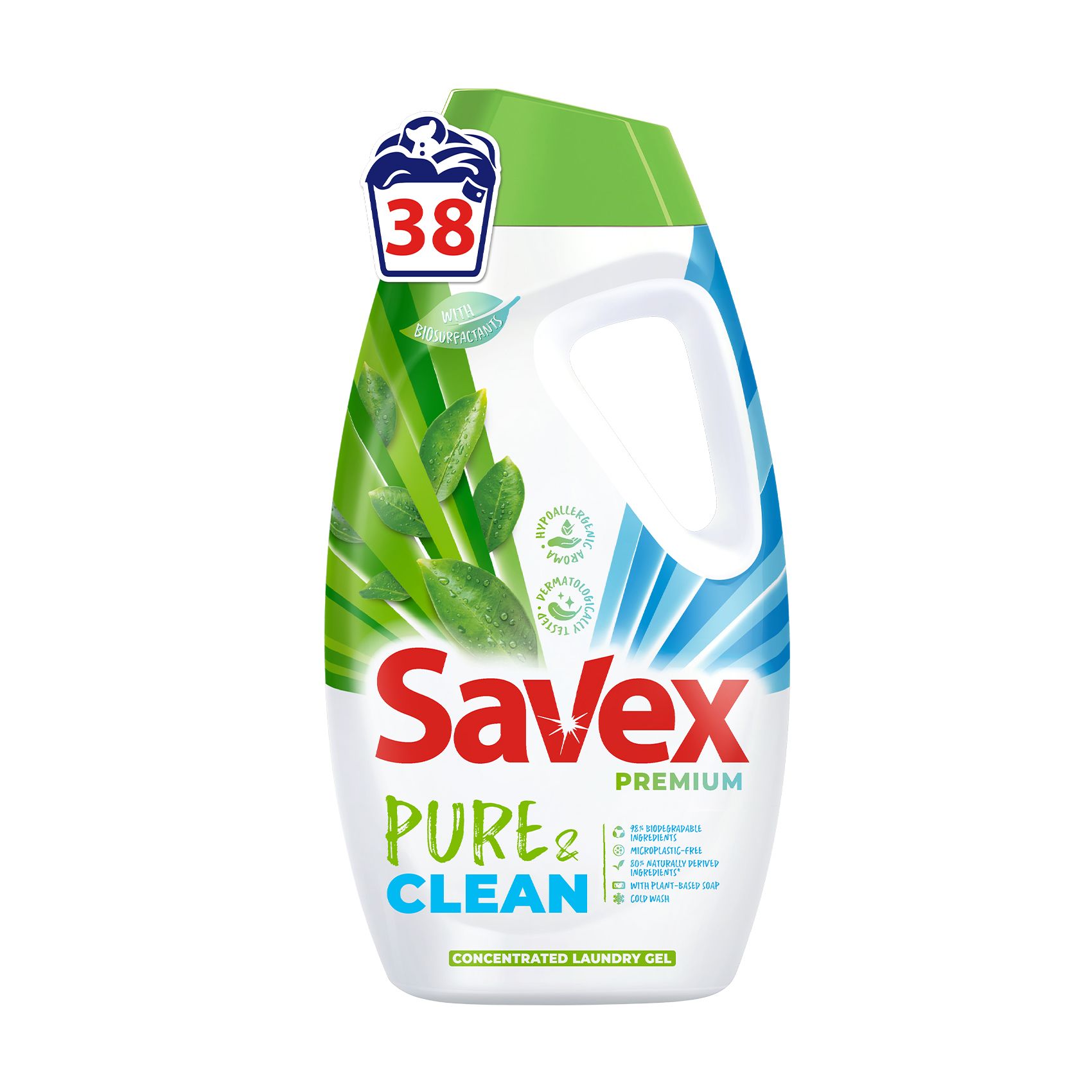 Гель для прання Savex Premium Pure & Clean, 38 циклів прання, 1.71