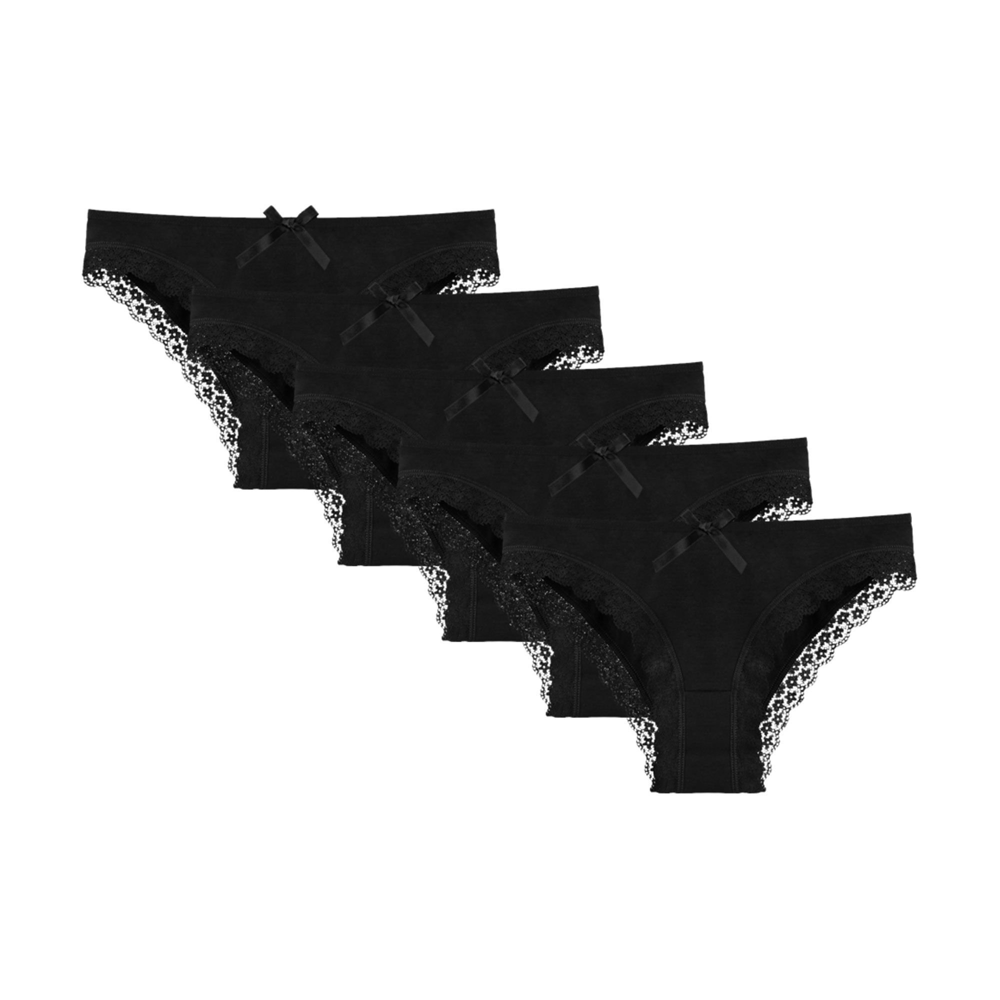 Трусы женские Donella 1971S с кружевом, черные, размер XL, 5 шт ...