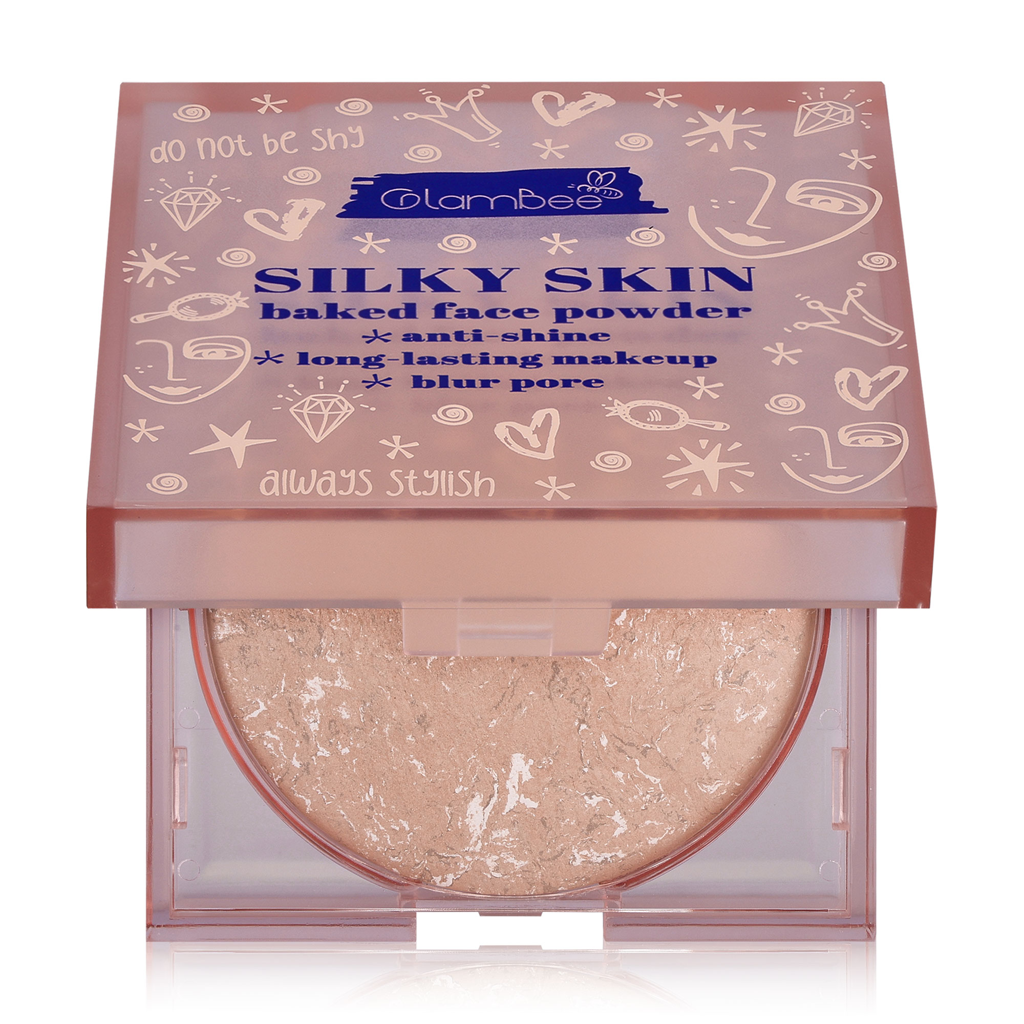 Катя Запечена пудра для обличчя GlamBee Silky Skin Baked Face Powder, 13 г photo