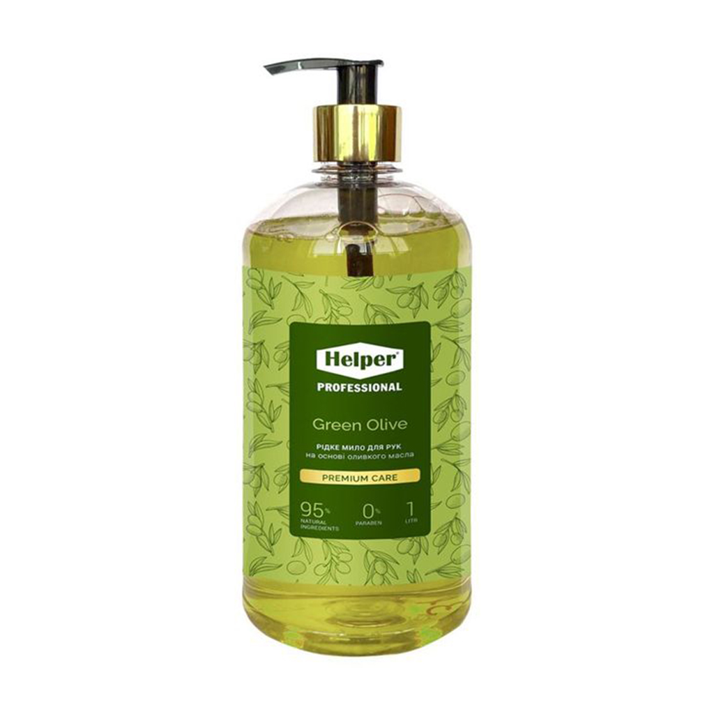 Олена Г. Жидкое мыло Helper Professional Premium Care, Green Olivе, 1 л photo