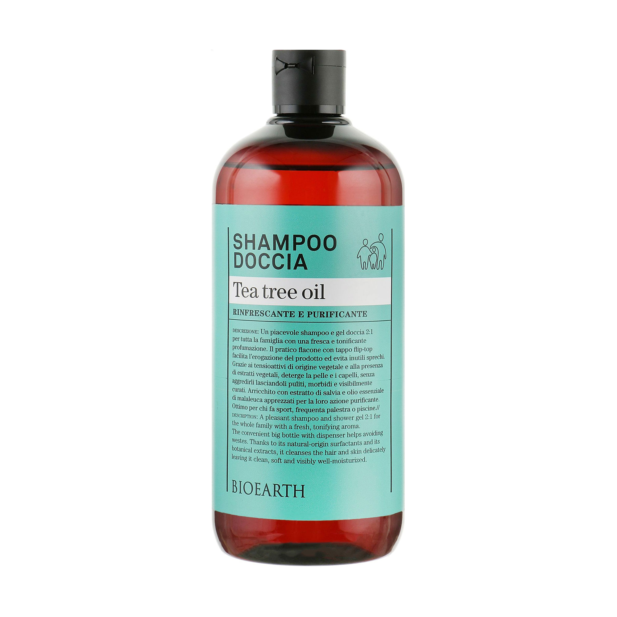 Аня Г. Шампунь и гель для душа Bioearth Tea Tree Oil Shampoo & Body Wash Чайное дерево, 500 мл photo