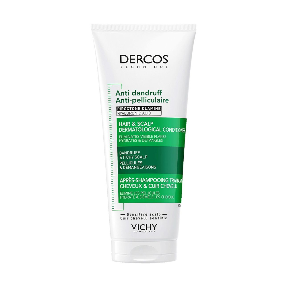 Вікторія Я. Дерматологический кондиционер Vichy Dercos Anti-Dandruff Dermatological Conditioner для всех типов волос и раздраженной кожи головы, против перхоти, 200 мл photo