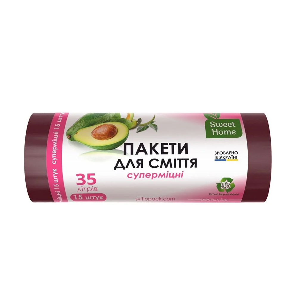Татьяна Пакеты для мусора Sweet Home Суперпрочные, марун, 35 л, 15 шт photo