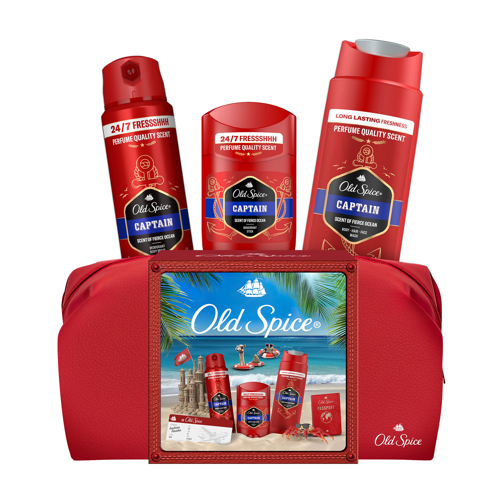 Old Spice Dry Cream FRESH 45g 7個セット Подарочный набор мужской OLD SPICE Captain (гель для душа, 250 мл