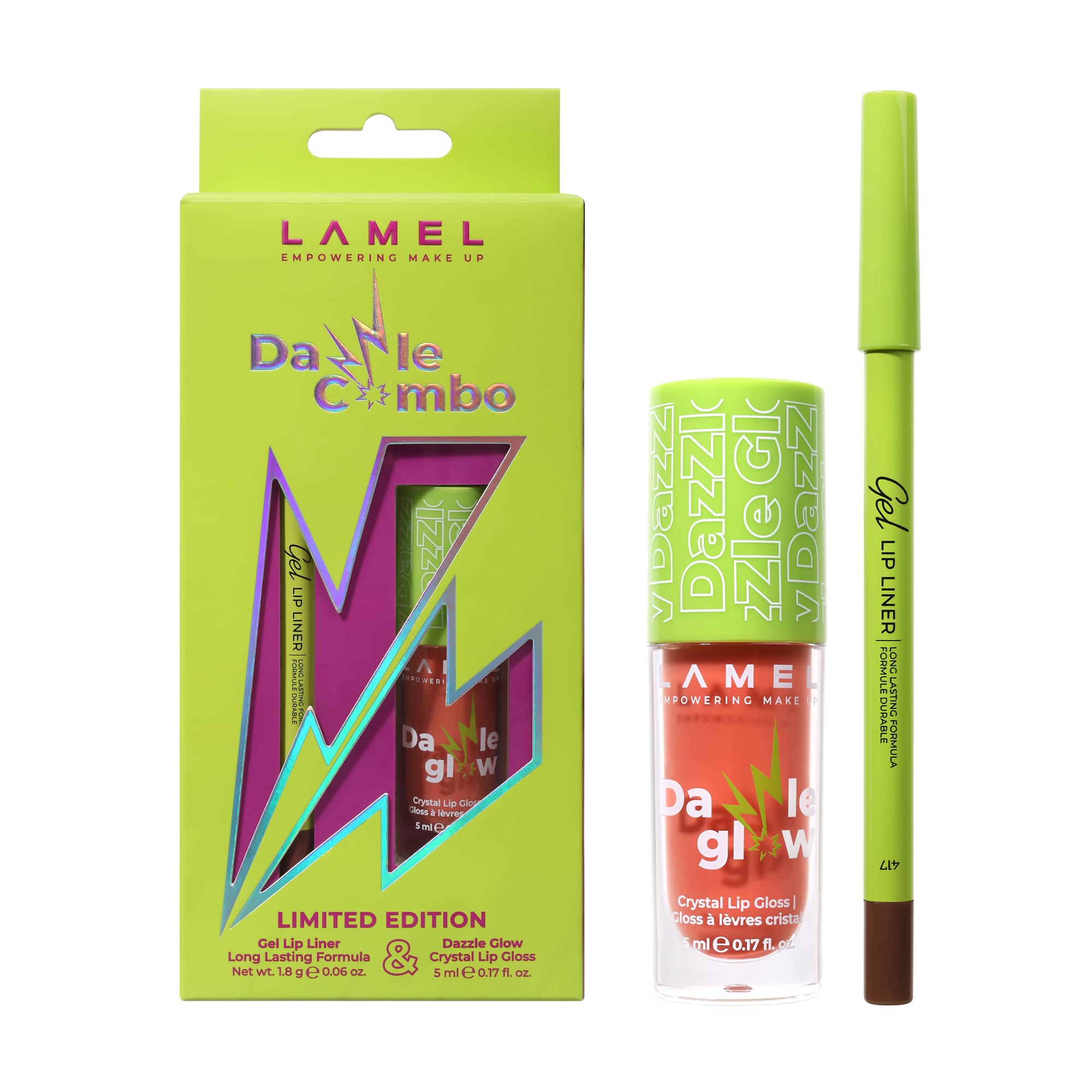 Набор для макияжа губ LAMEL Make Up Dazzle Combo (блеск для губ, 5