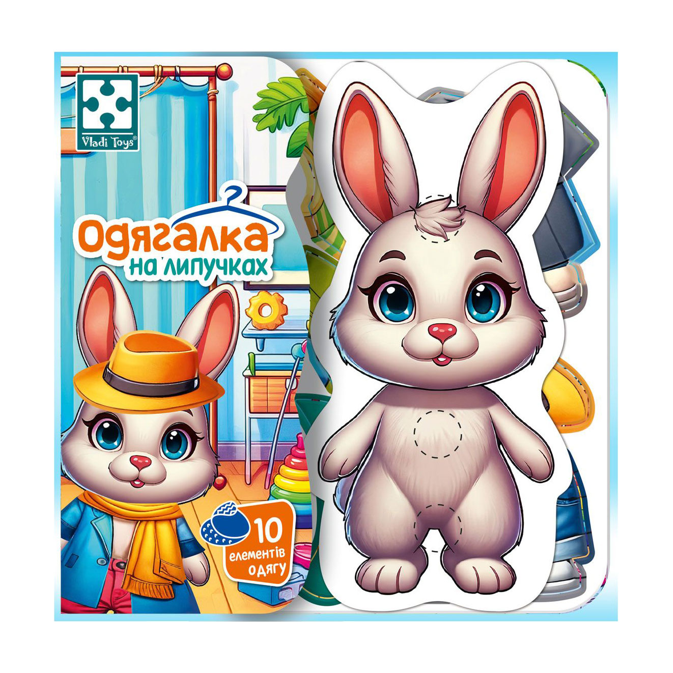 Наталія С. Развивающая игра Vladi Toys Зайчик, с липучками, от 3 лет, 10 деталей (VT1320-04) photo
