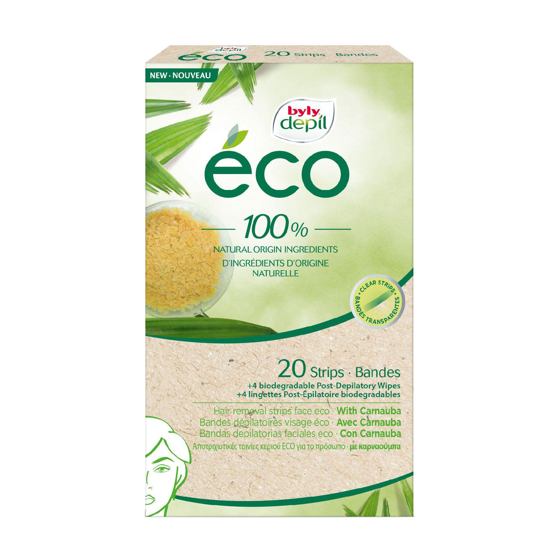 Наталія Восковые эко-полоски для депиляции лица Byly Depil Eco Hair Removal Strips Face, 20 шт photo