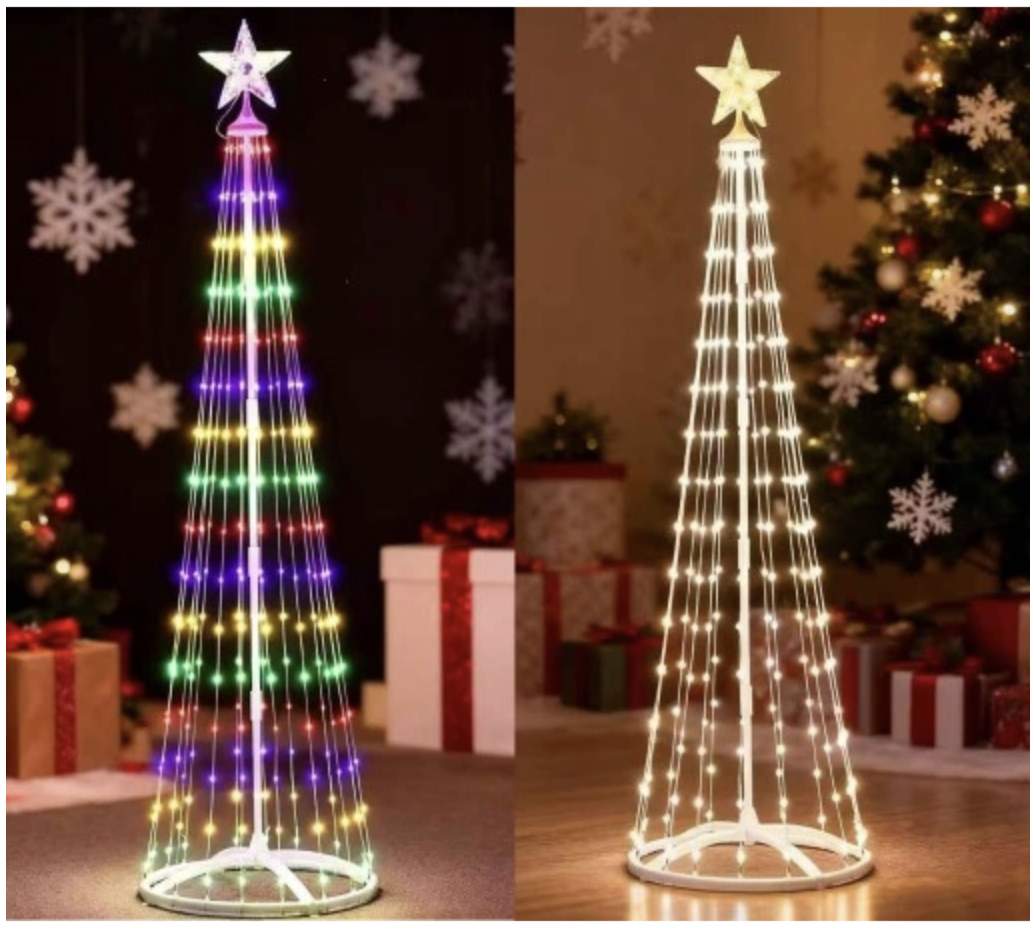 Олександр Г. Искусственная елка 2 цвета в одном LED 180 см, 269 LED, теплый белый + RGB, 8 режимов, с пультом, IP44 (1578731) photo