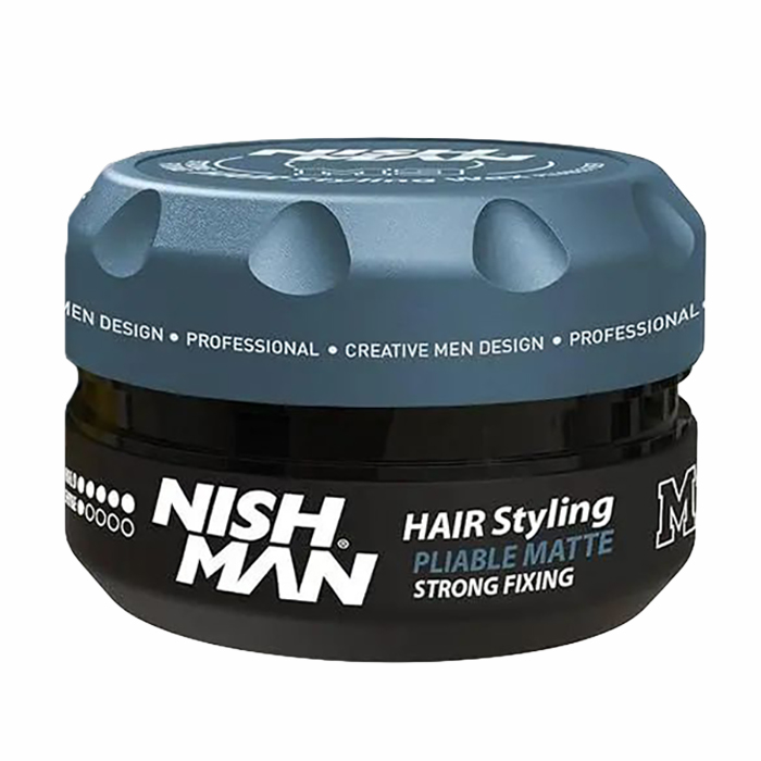 Максим Мужская матовая паста для укладки волос Nishman Hair Styling Pliable Matte Paste M9 Сильная фиксация, 100 мл photo