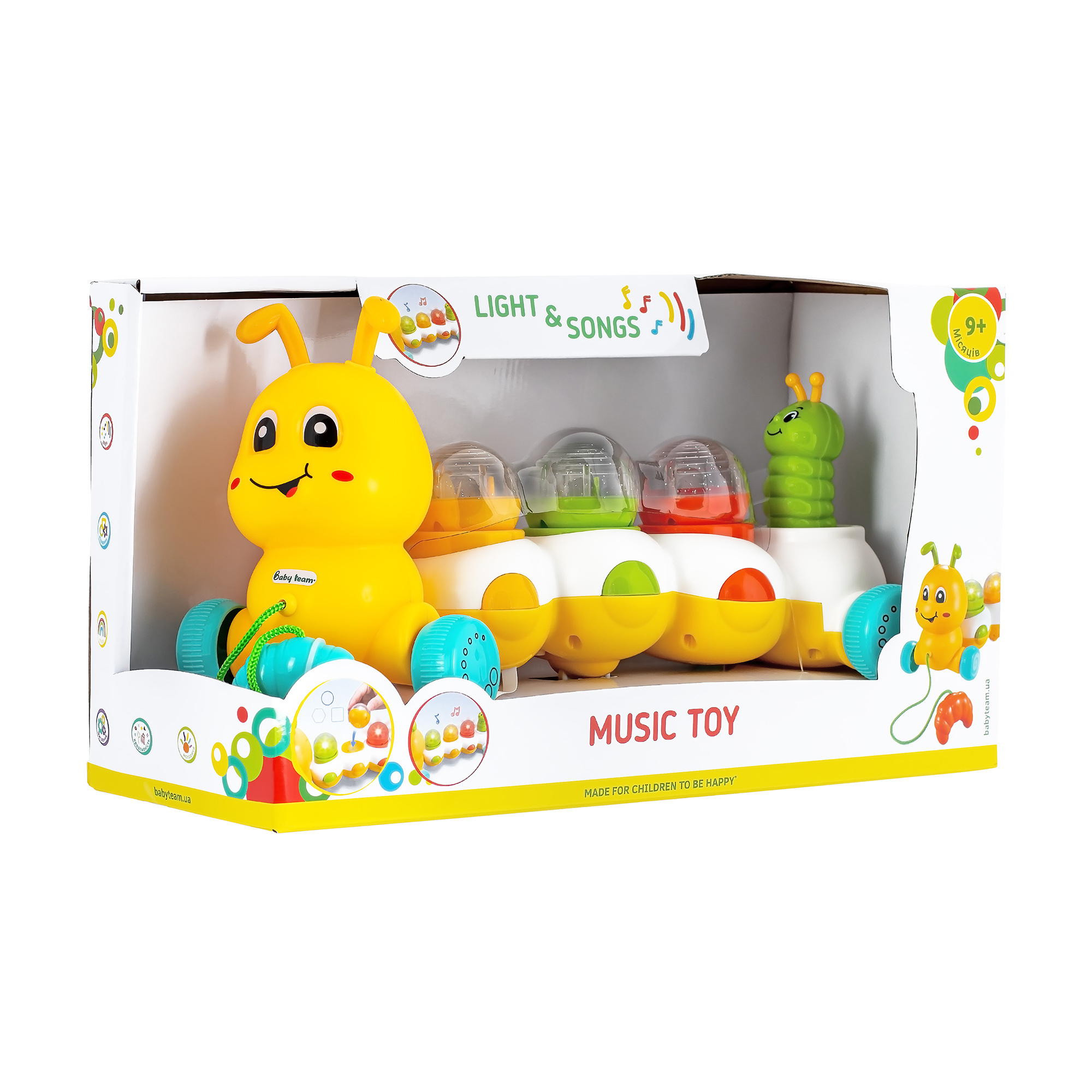 Юлія Музыкальная игрушка Baby Team Ползунчик, от 9 месяцев, желтый (8659) photo