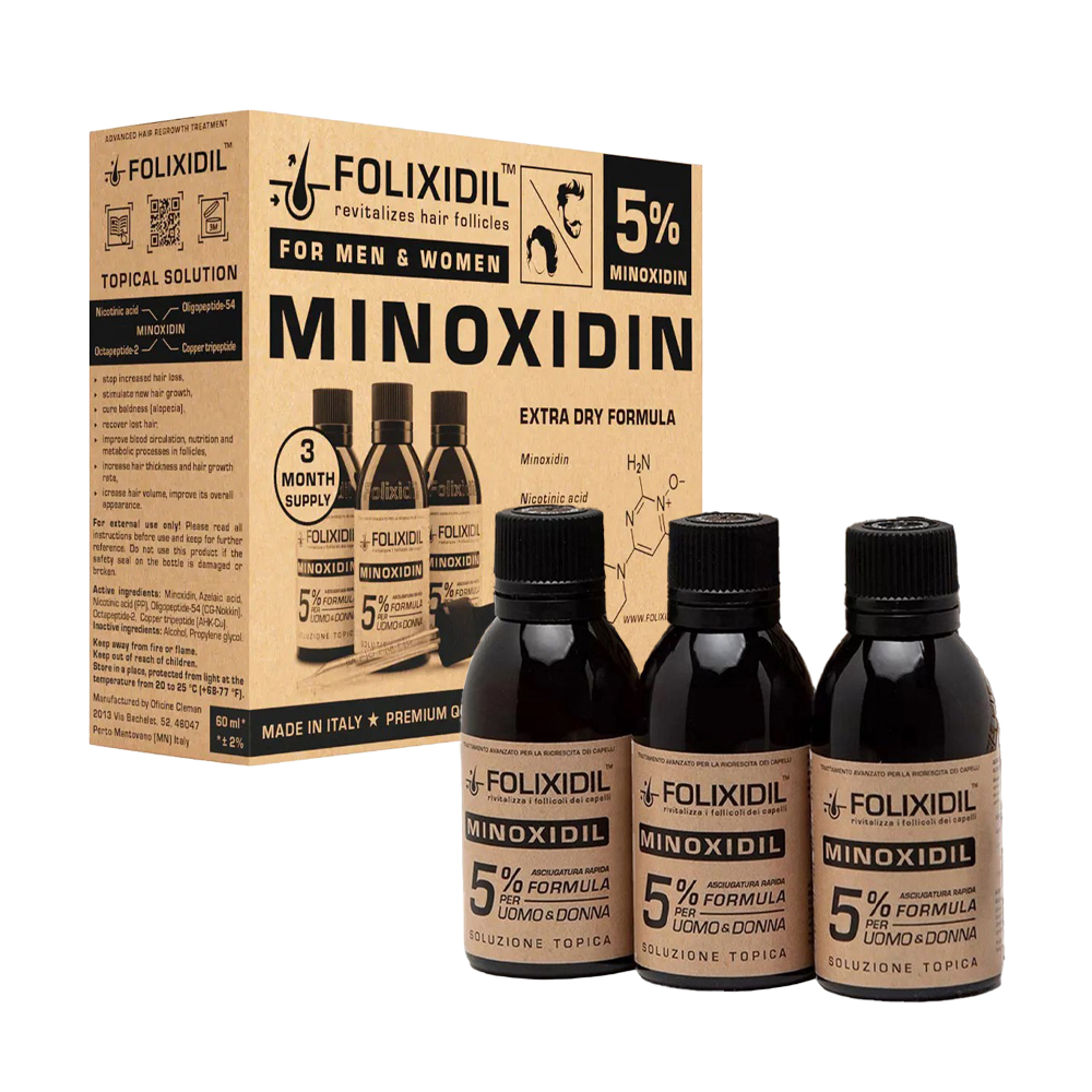 Тетяна Набор против выпадения волос Folixidil Minoxodil 5% (лосьон, 3*60 мл) photo
