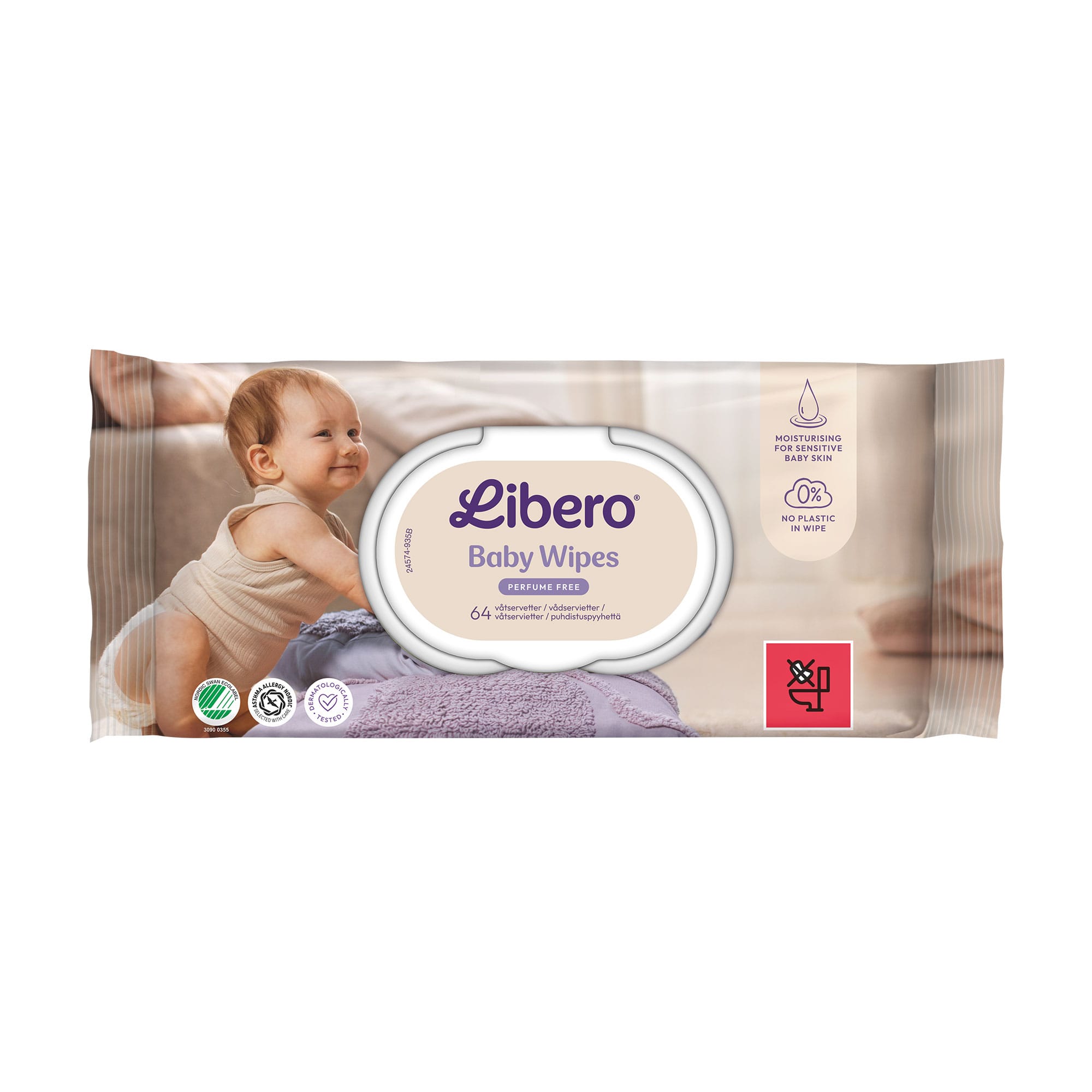 Катерина Детские влажные салфетки Libero Wet Wipes, 64 шт photo