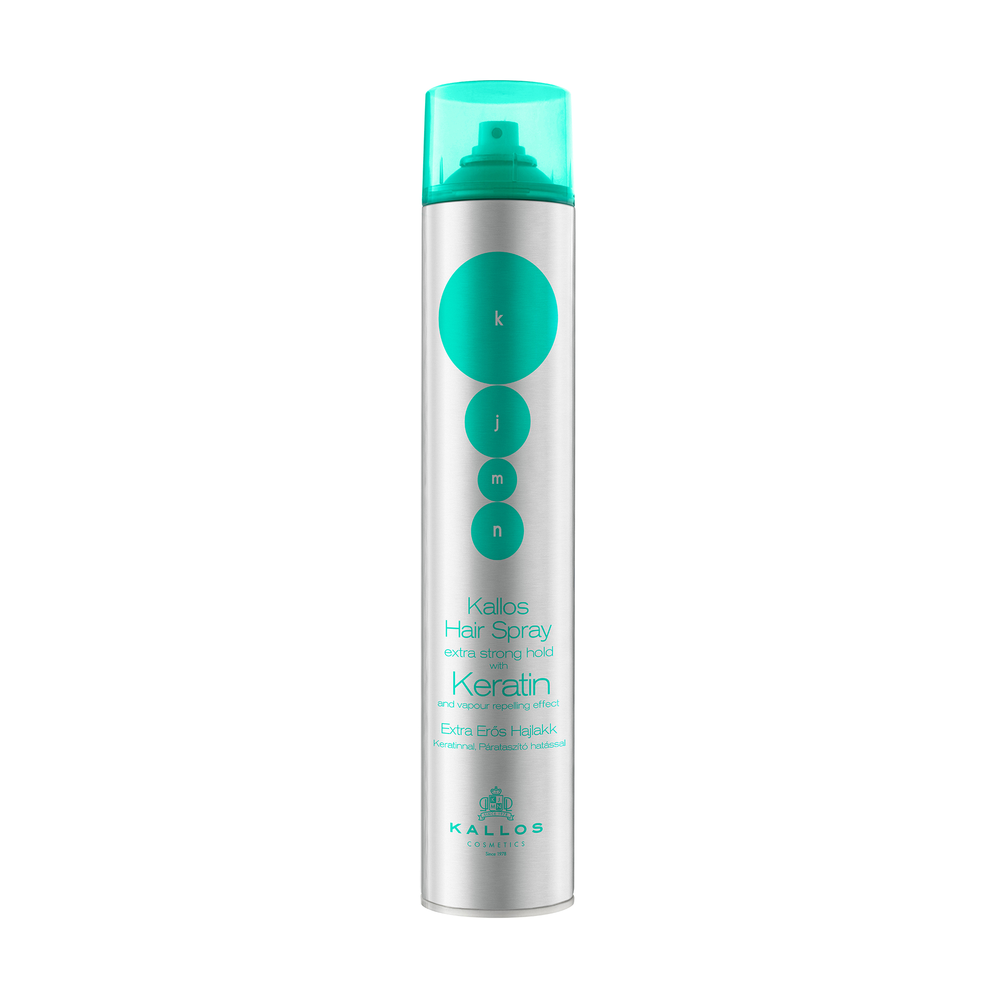 Марина Д. Лак для волос Kallos Cosmetics KJMN With Keratin And Vapour Repelling Effect экстрасильной фиксации, 750 мл photo