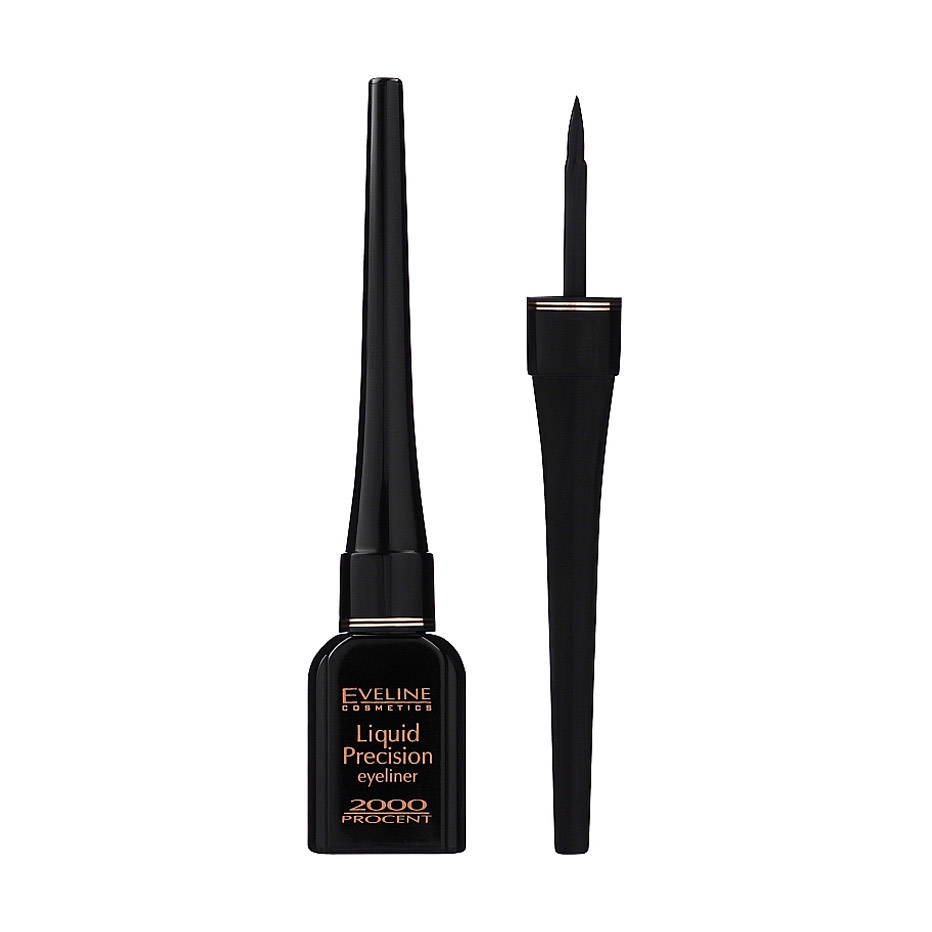 Тетяна Водостойкая матовая подводка для глаз Eveline Cosmetics Liquid Precision Eyeliner 2000 Procent Waterproof черная, 4 мл photo