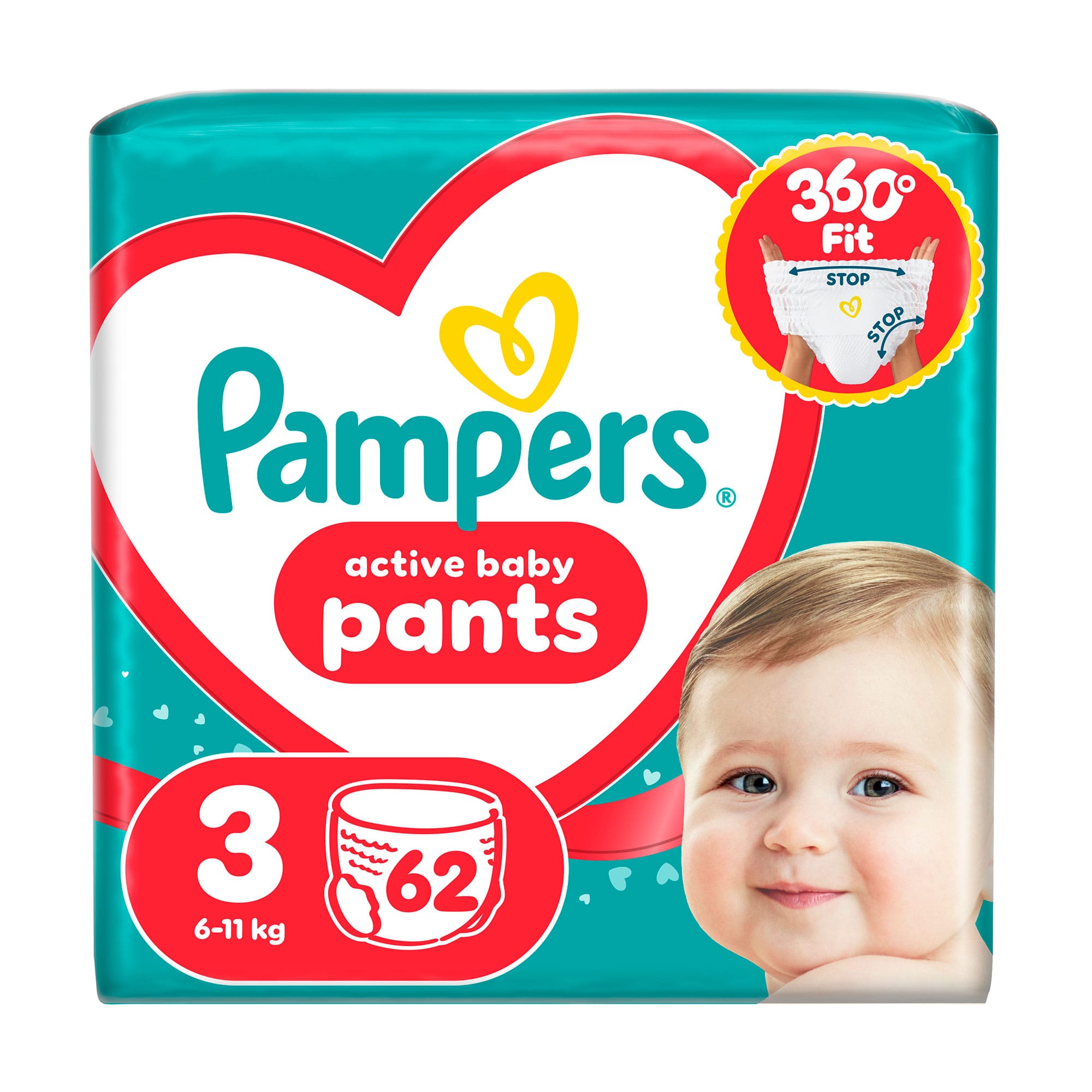 Підгузки-трусики Pampers Pants 3 (6-11 кг), 62 шт — на EVA.UA Підгузки-трусики Pampers Pants 3 (6-11 кг), 62 шт — на EVA.UA
