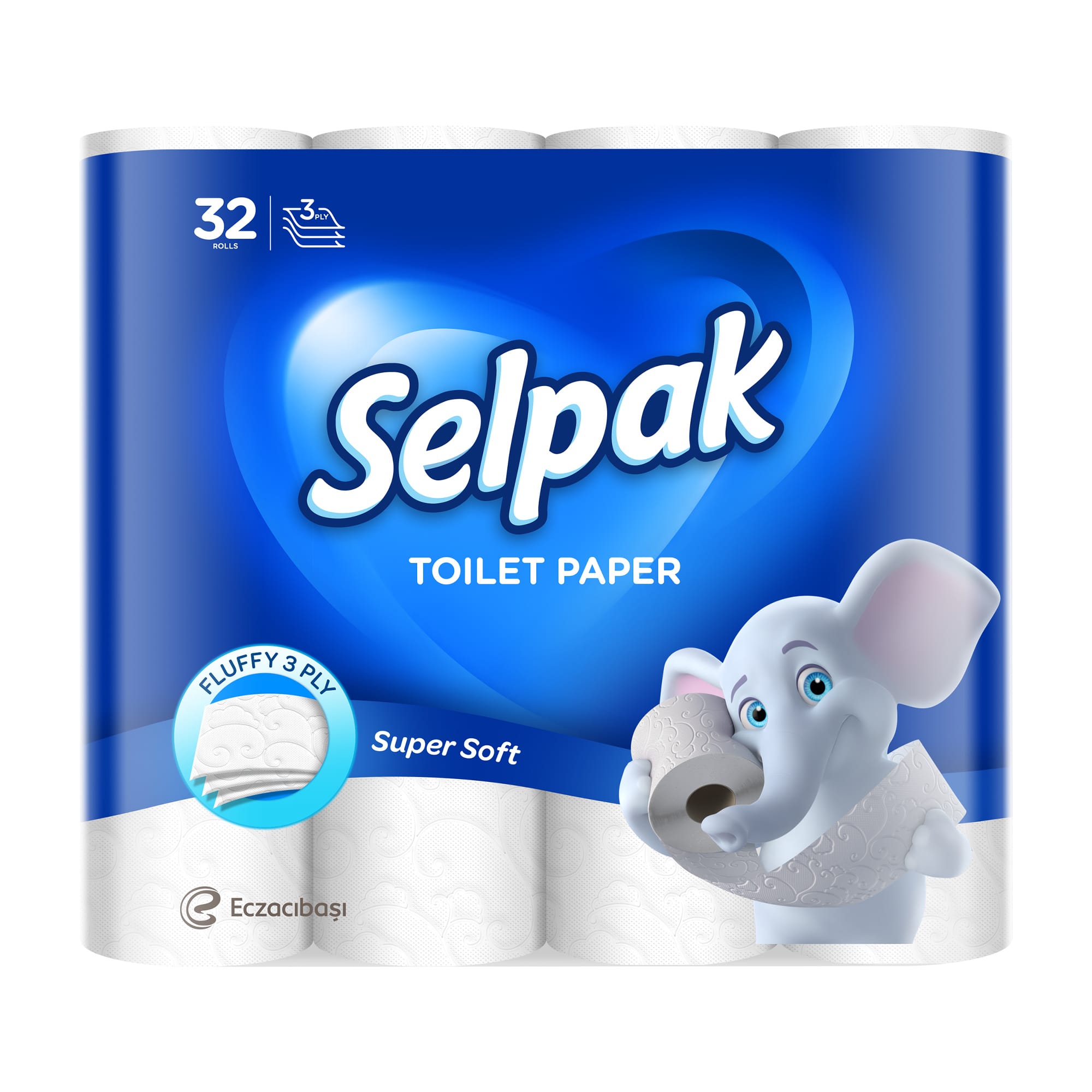 Олександр Є. Туалетная бумага Selpak Super Soft белая, 3-слойная, 140 отрывов, 32 рулона photo