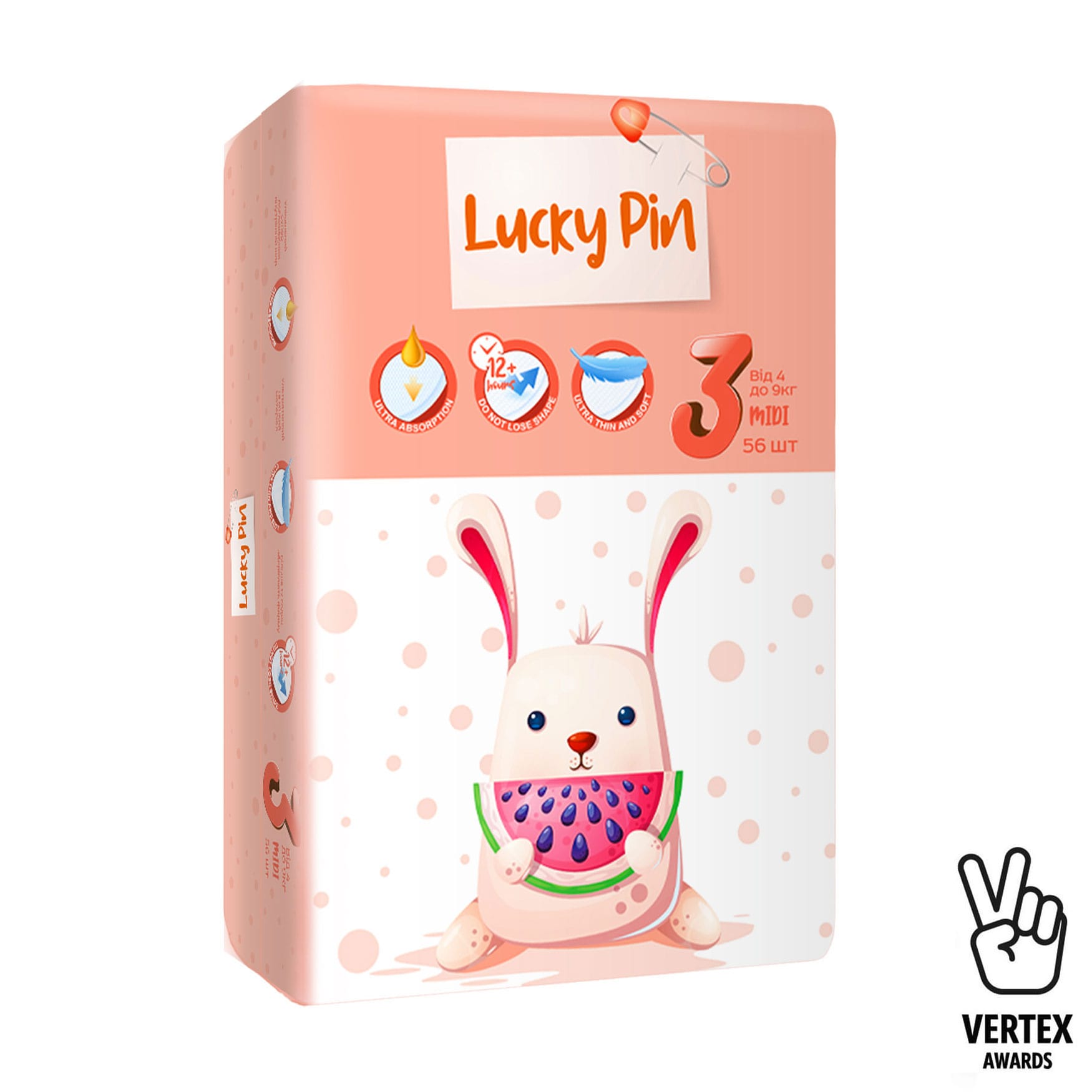Марина Саранча Подгузники LuckyPin размер 3 (4-9 кг), 56 шт photo