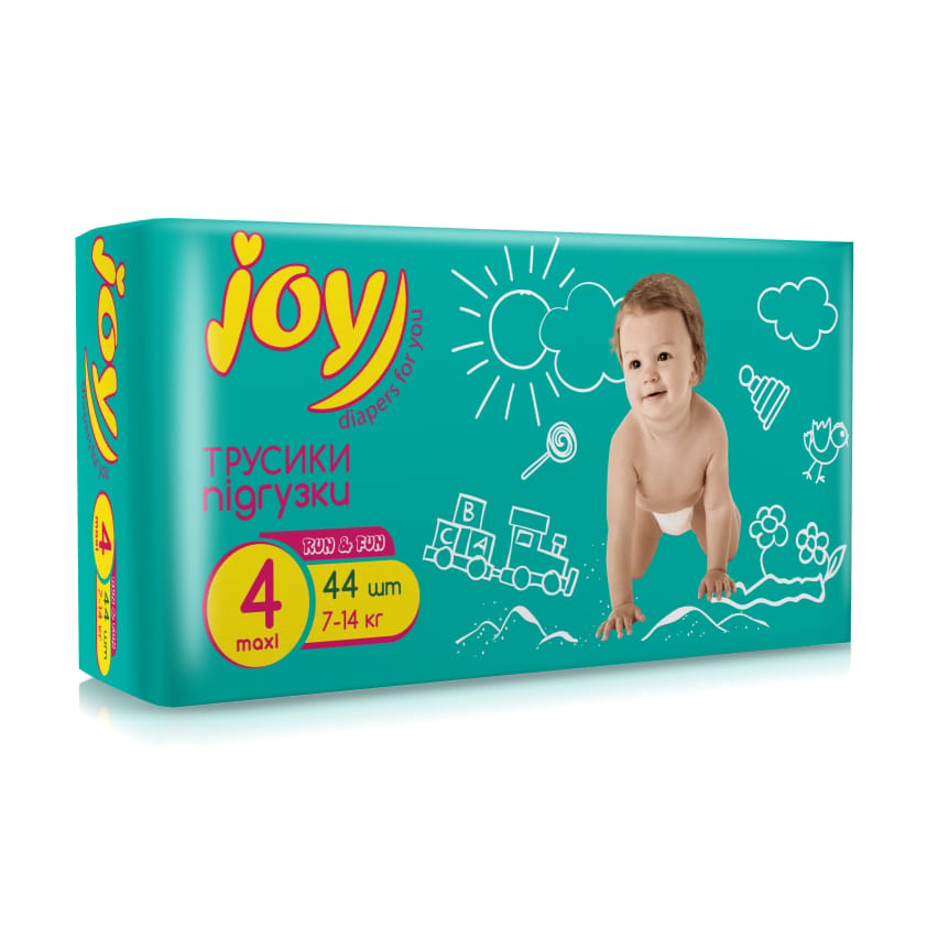 Альона Трусики-подгузники Joy Run & Fun размер 4 (7-14 кг), 44 шт photo