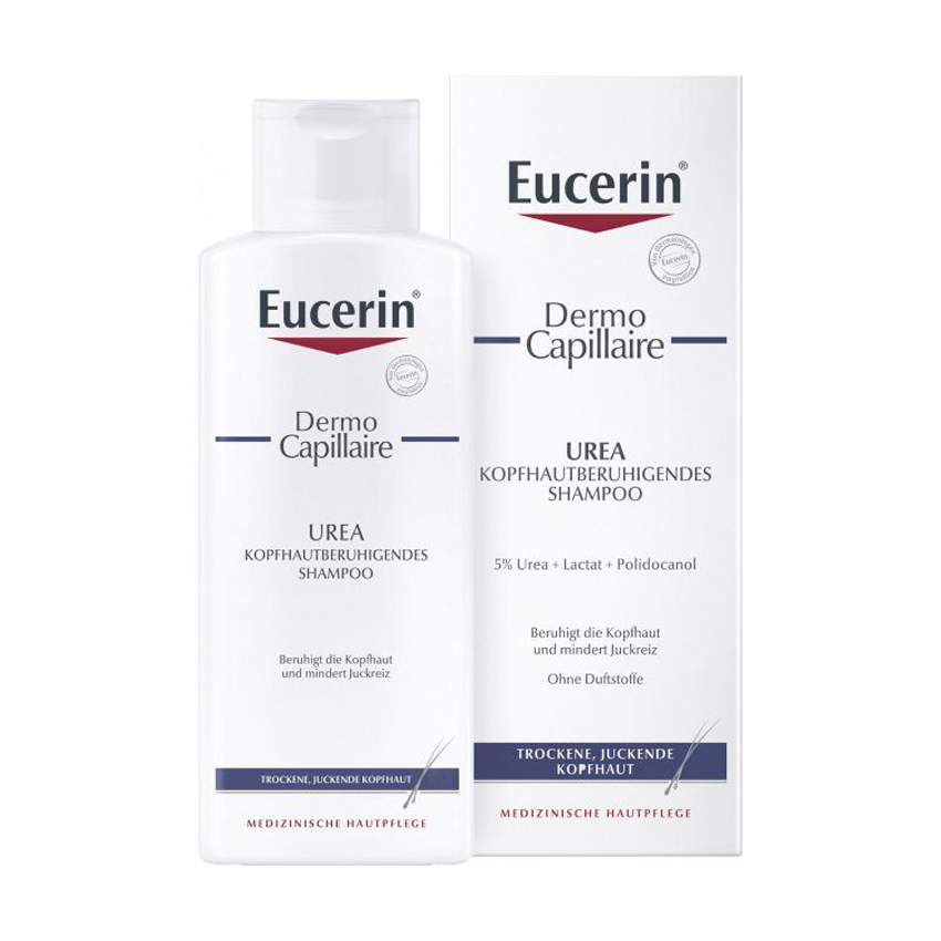 Марія С. Успокаивающий шампунь Eucerin DermoCapillaire Calming Urea Shampoo для сухой и поврежденной кожи головы, 250 мл photo
