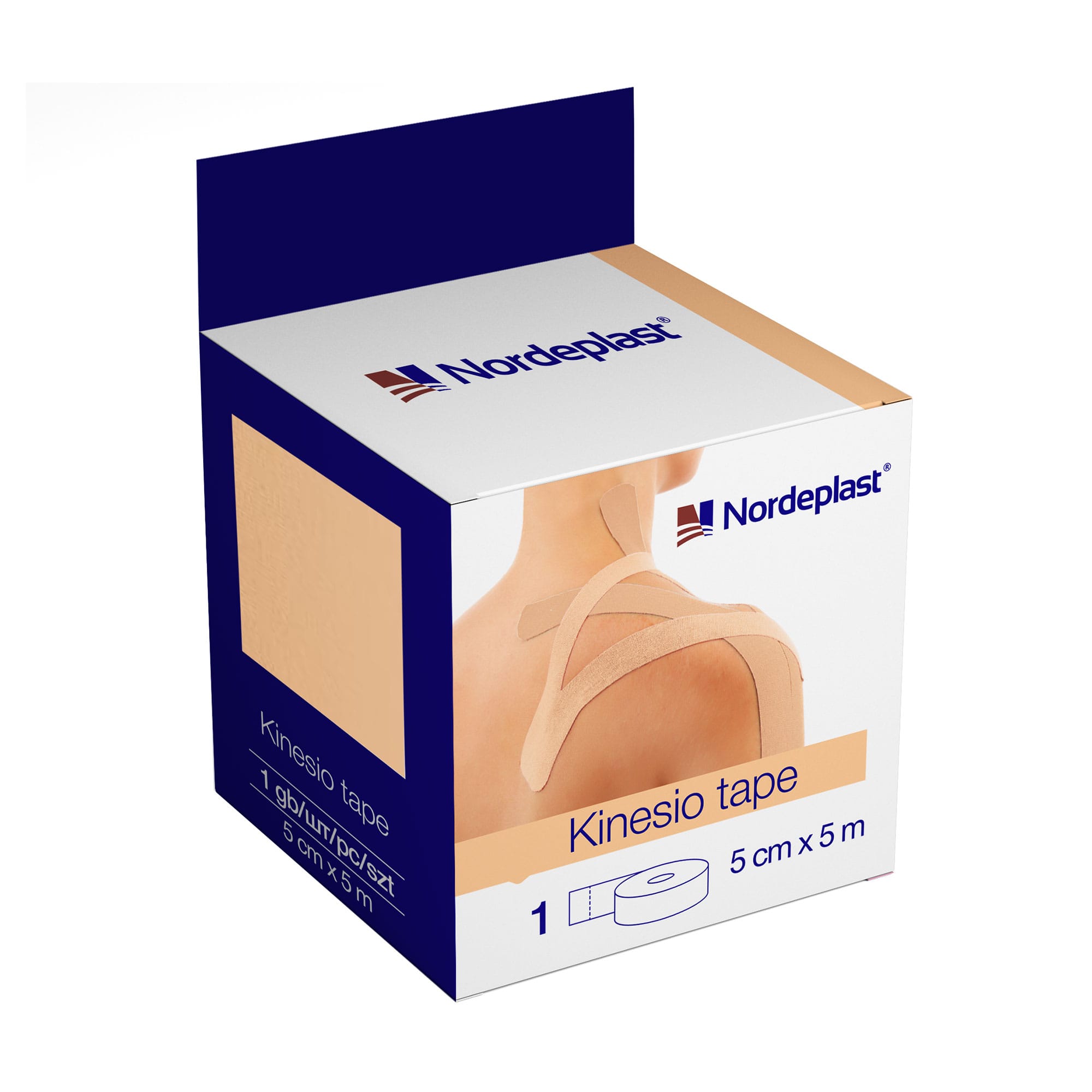 Марія Кинезио тейп медицинский пластырь Nordeplast  Kinesio Tape бежевый, 5 см*5 м  photo