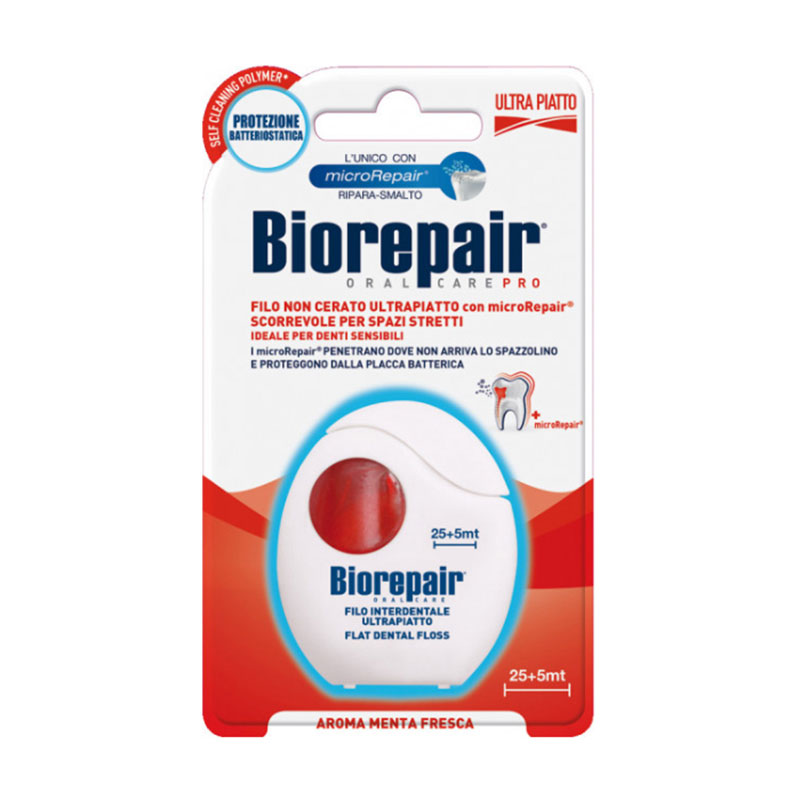 Даша Зубная нить плоская Biorepair Oral Care Pro Избавление от чувствительности с гидроксиапатитом и цинком РСА, 30 м photo