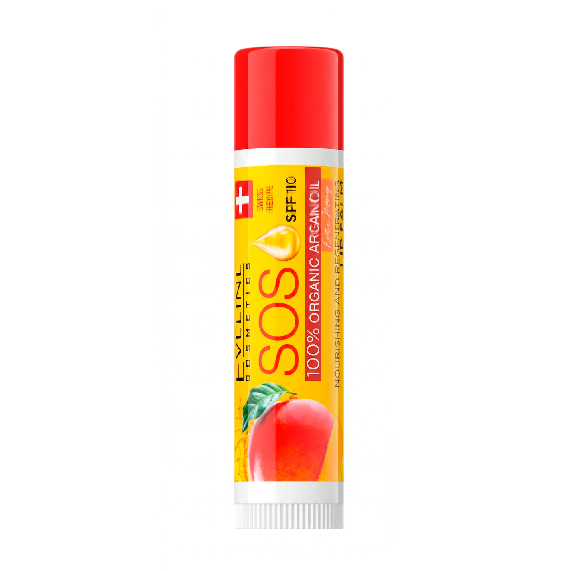 Роза М. Бальзам для губ Eveline Cosmetics Argan Oil Sos SPF 10 Манго, восстанавливающий, 4.2 г photo