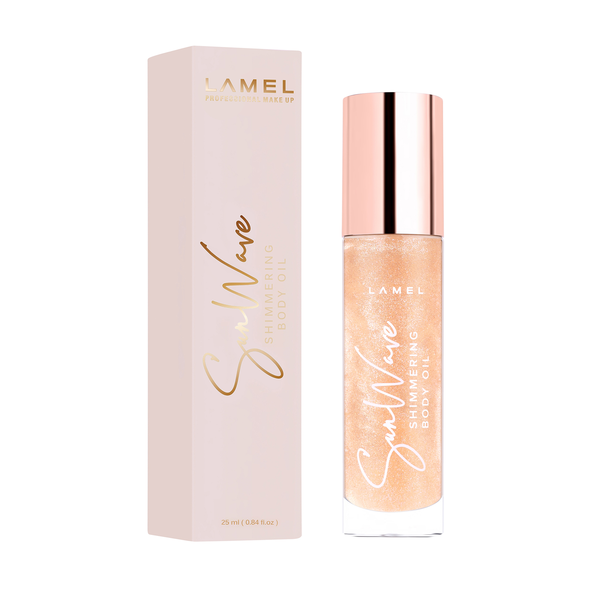 Оля Мультифункциональное сухое масло для тела LAMEL Make Up Sunwave Shimmering Body Oil с шимером и маслом макадамии, 25 мл photo