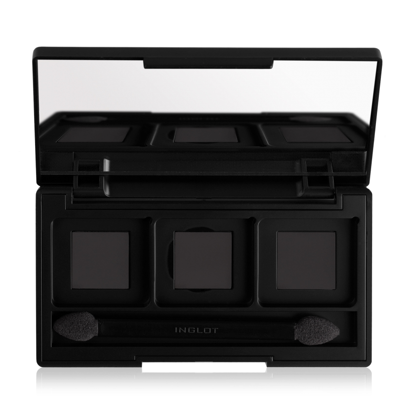 Наталя Футляр для теней квадратный с зеркалом и апликатором Inglot Freedom System Square Mirror Palette-1, 3 комірки, 1 шт photo