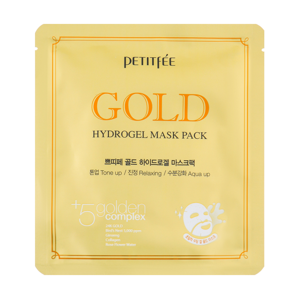 Юлія Гидрогелевая маска для лица с золотым комплексом +5 Petitfee & Koelf Gold Hydrogel Mask Pack +5 golden complex, 32 г photo