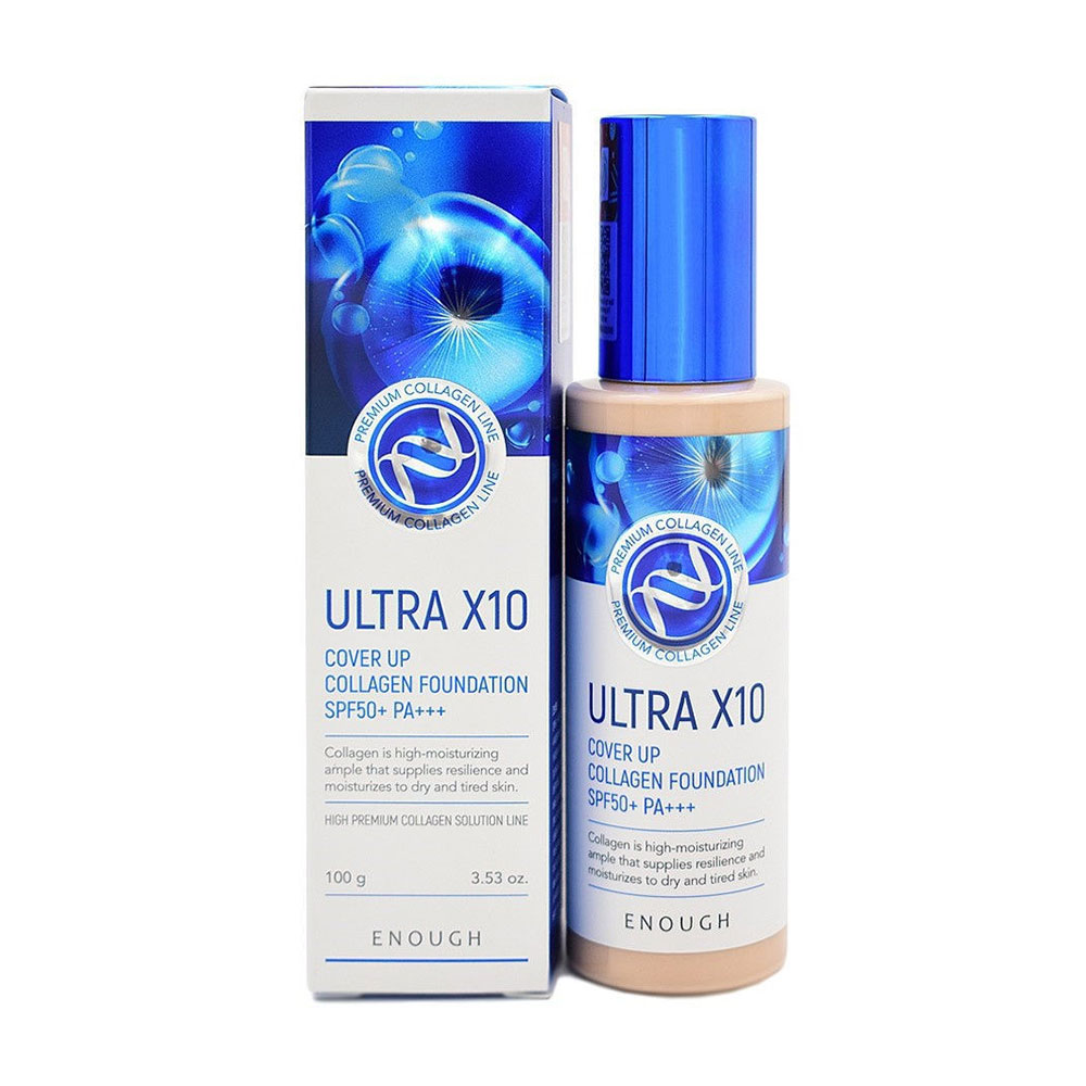 Ольга С. Тональный крем для лица Enough Ultra X10 Cover Up Collagen Foundation SPF 50+ PA +++, 100 мл photo