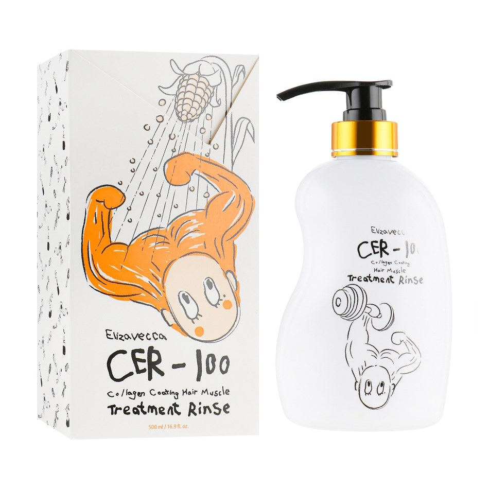 Ксения А. Бальзам-ополаскиватель для волос Elizavecca CER-100 Collagen Coating Hair Muscle Treatment Rinse, 500 мл photo