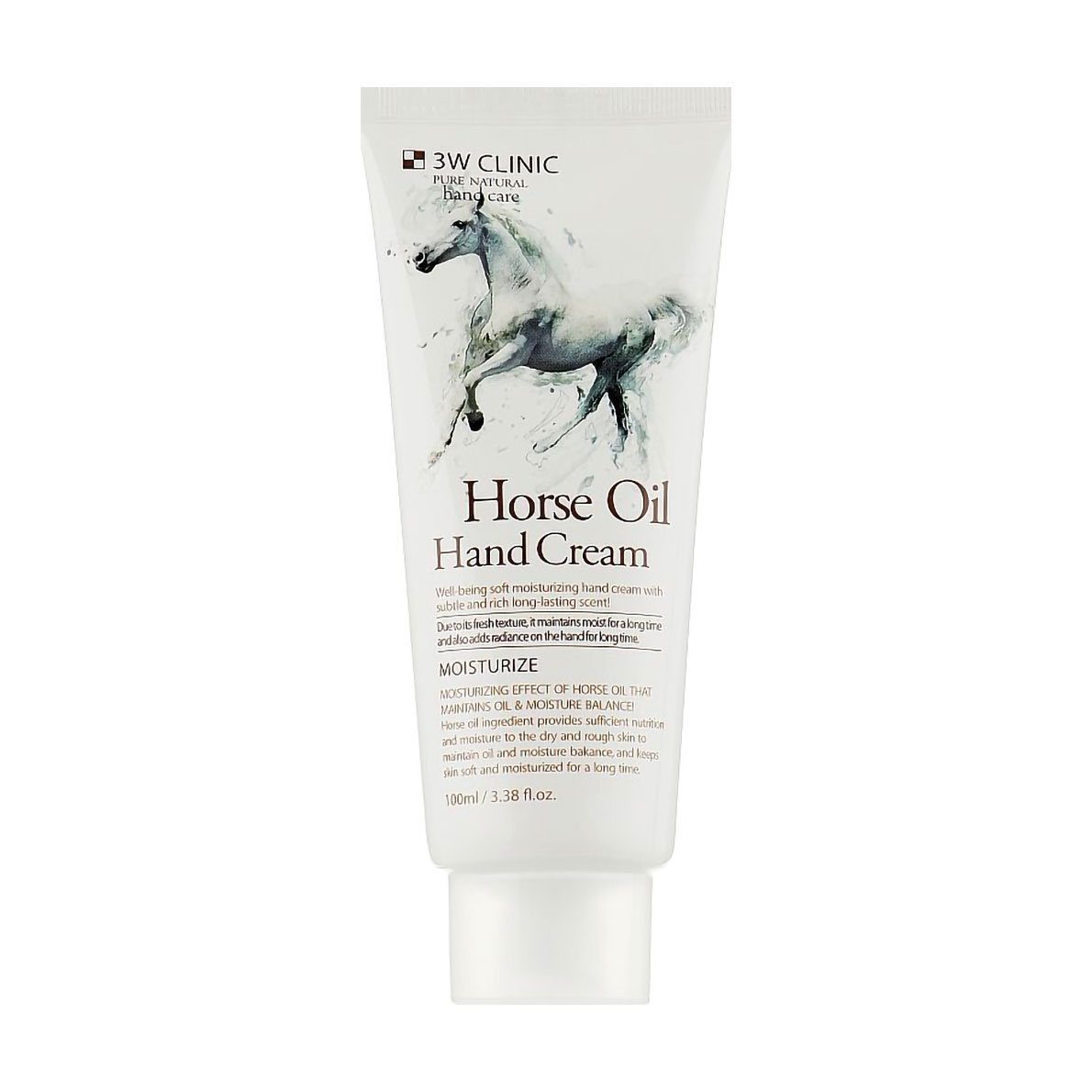 Ліза Крем для рук 3W Clinic Moisturize Horse Oil Hand Cream c лошадиным жиром, 100 мл photo