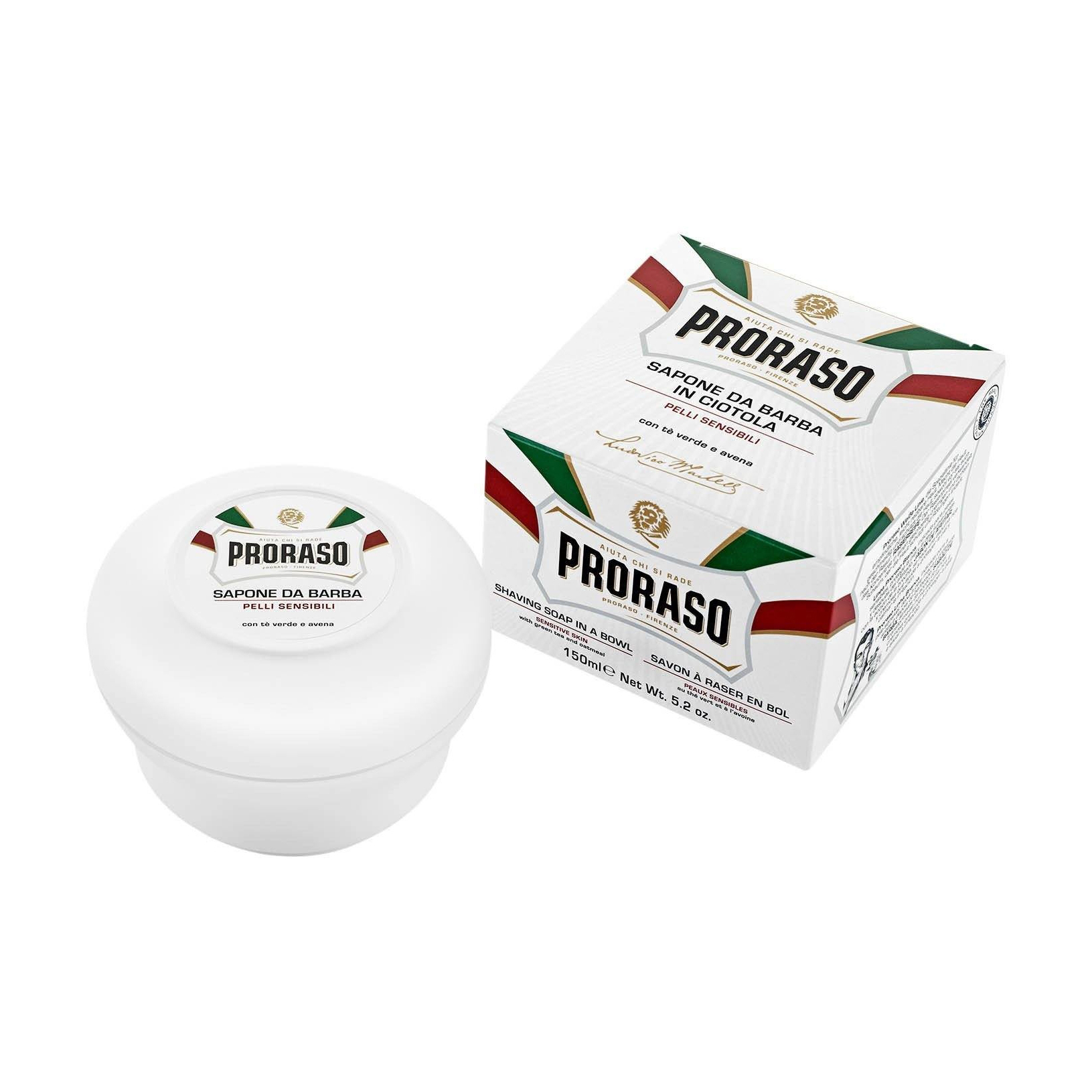 Віктор Мыло для бритья Proraso White Shaving Jar Sensitive Green Tea, 150 мл photo